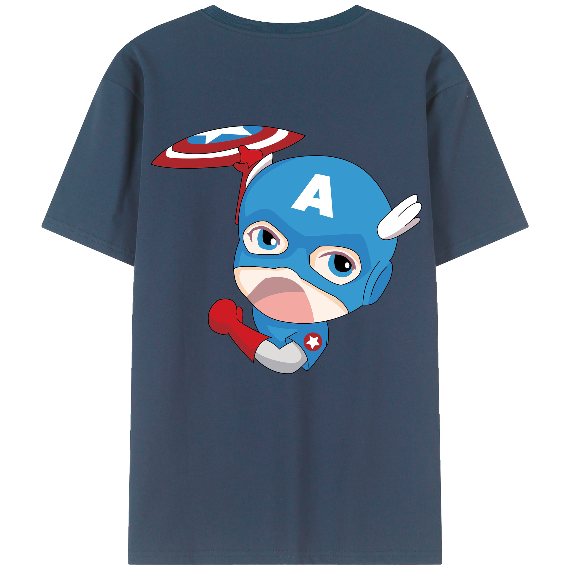 （画像用） アベンジャーズ The Avengers 綿100％ メンズ半袖Tシャツ（バックプリント） 通気性