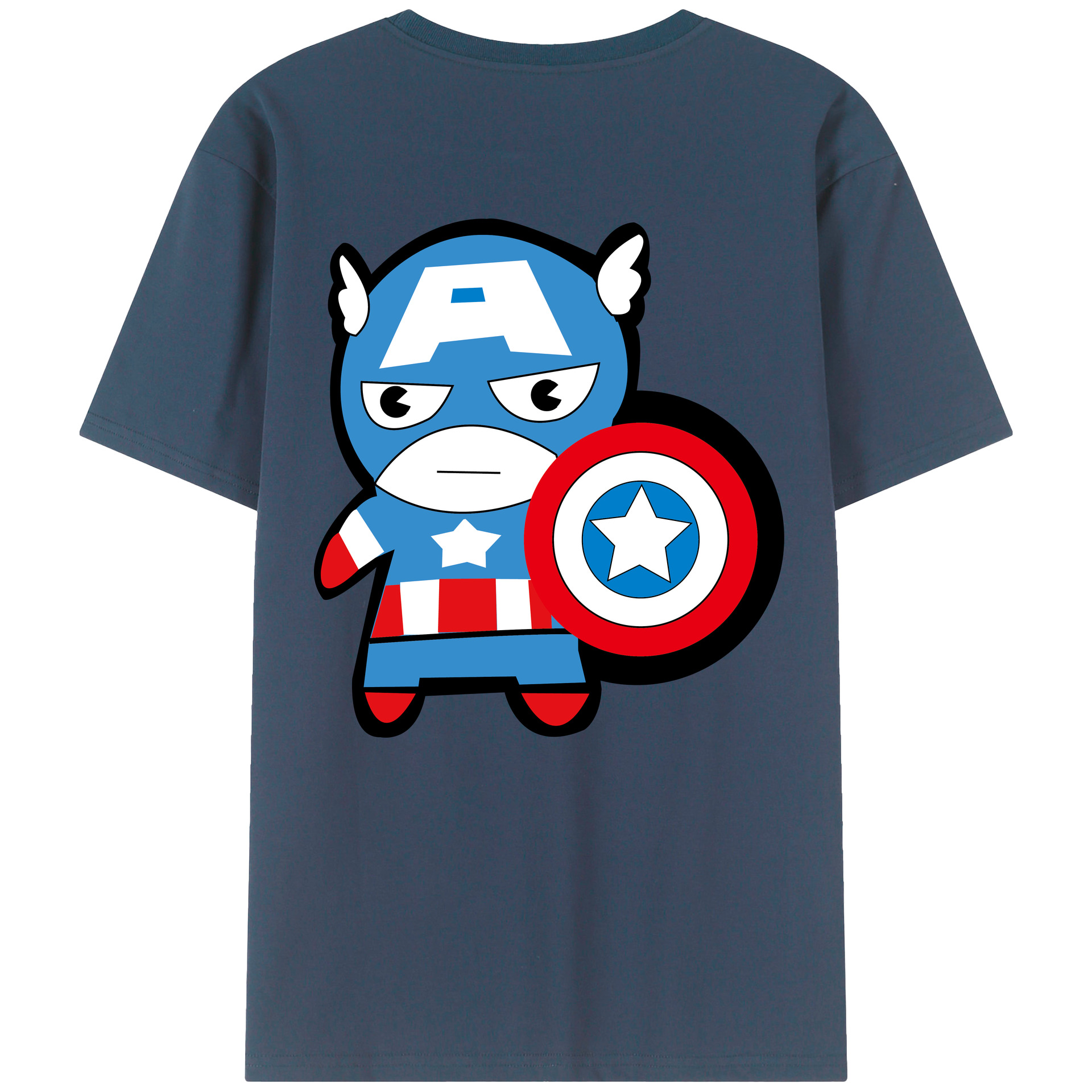 （画像用） アベンジャーズ The Avengers 綿100％ メンズ半袖Tシャツ（バックプリント） 通気性