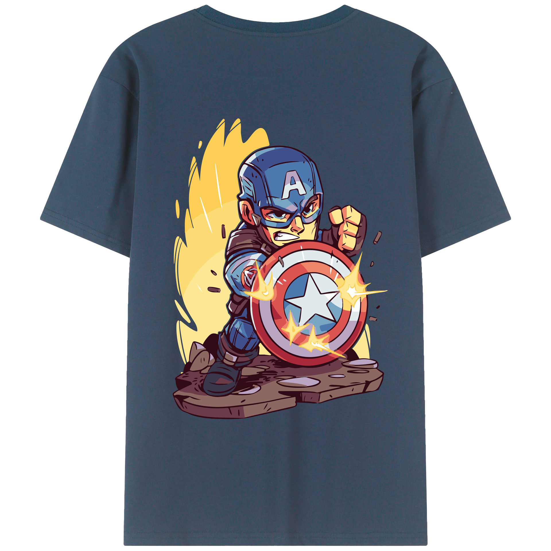 （画像用） アベンジャーズ The Avengers 綿100％ メンズ半袖Tシャツ（バックプリント） 通気性