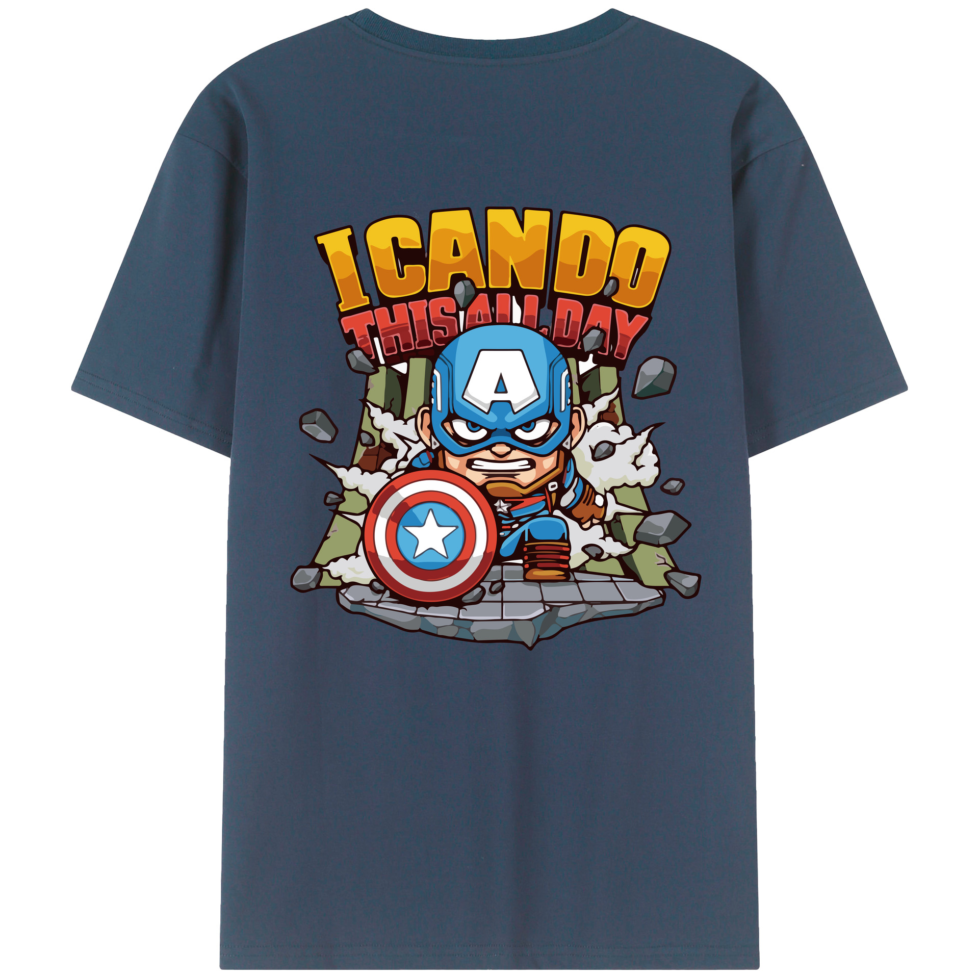 （画像用） アベンジャーズ The Avengers 綿100％ メンズ半袖Tシャツ（バックプリント） 通気性
