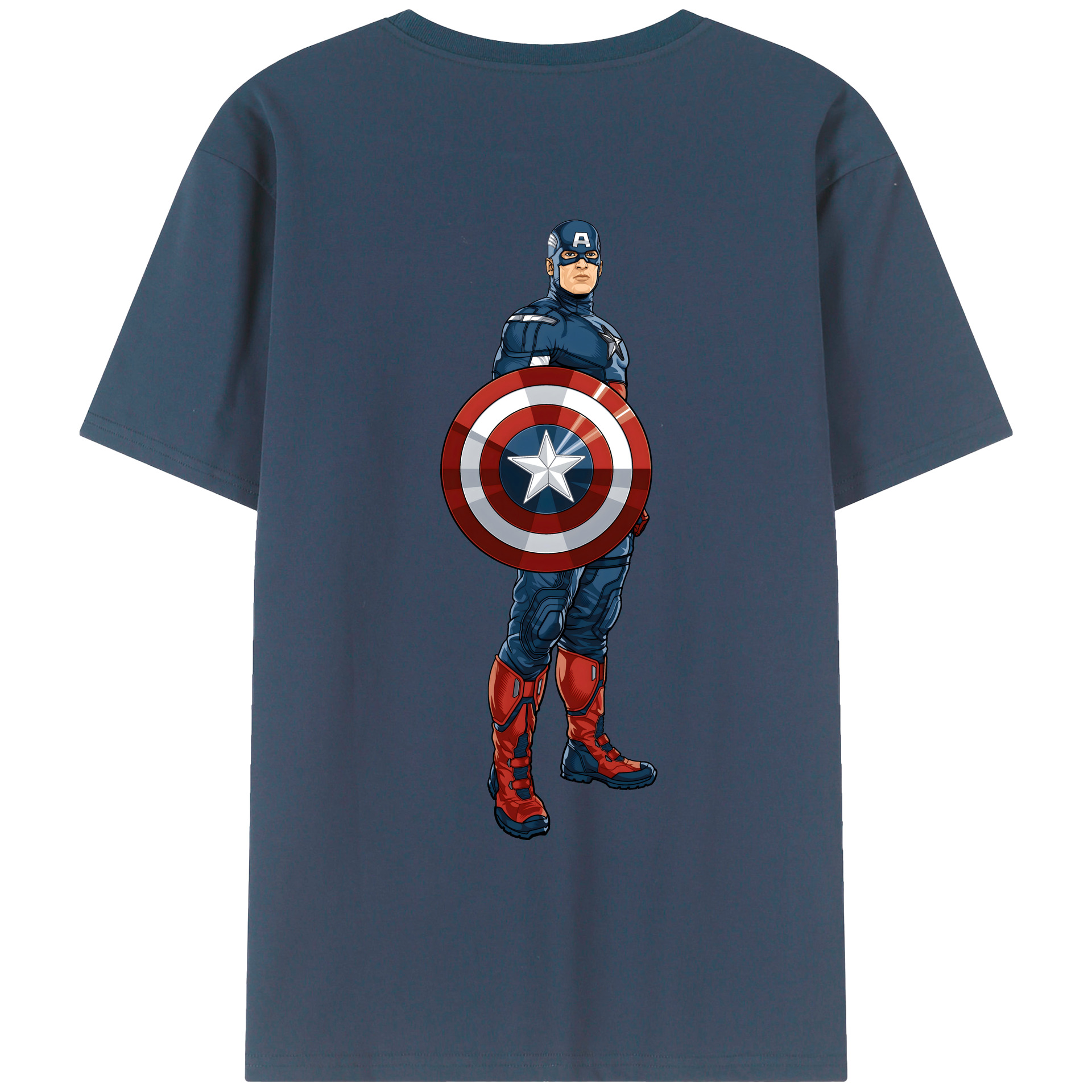 （画像用） アベンジャーズ The Avengers 綿100％ メンズ半袖Tシャツ（バックプリント） 通気性
