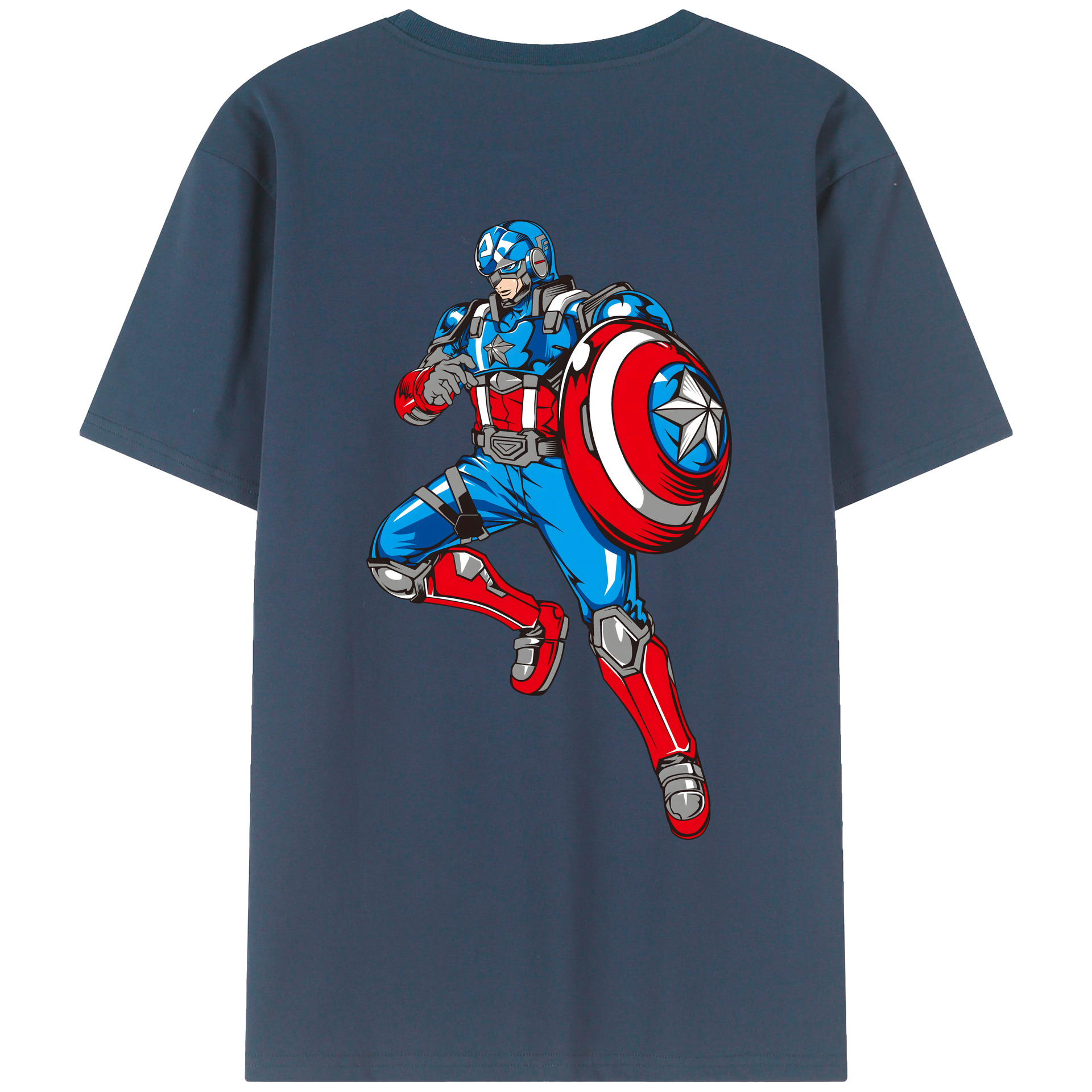 （画像用） アベンジャーズ The Avengers 綿100％ メンズ半袖Tシャツ（バックプリント） 通気性