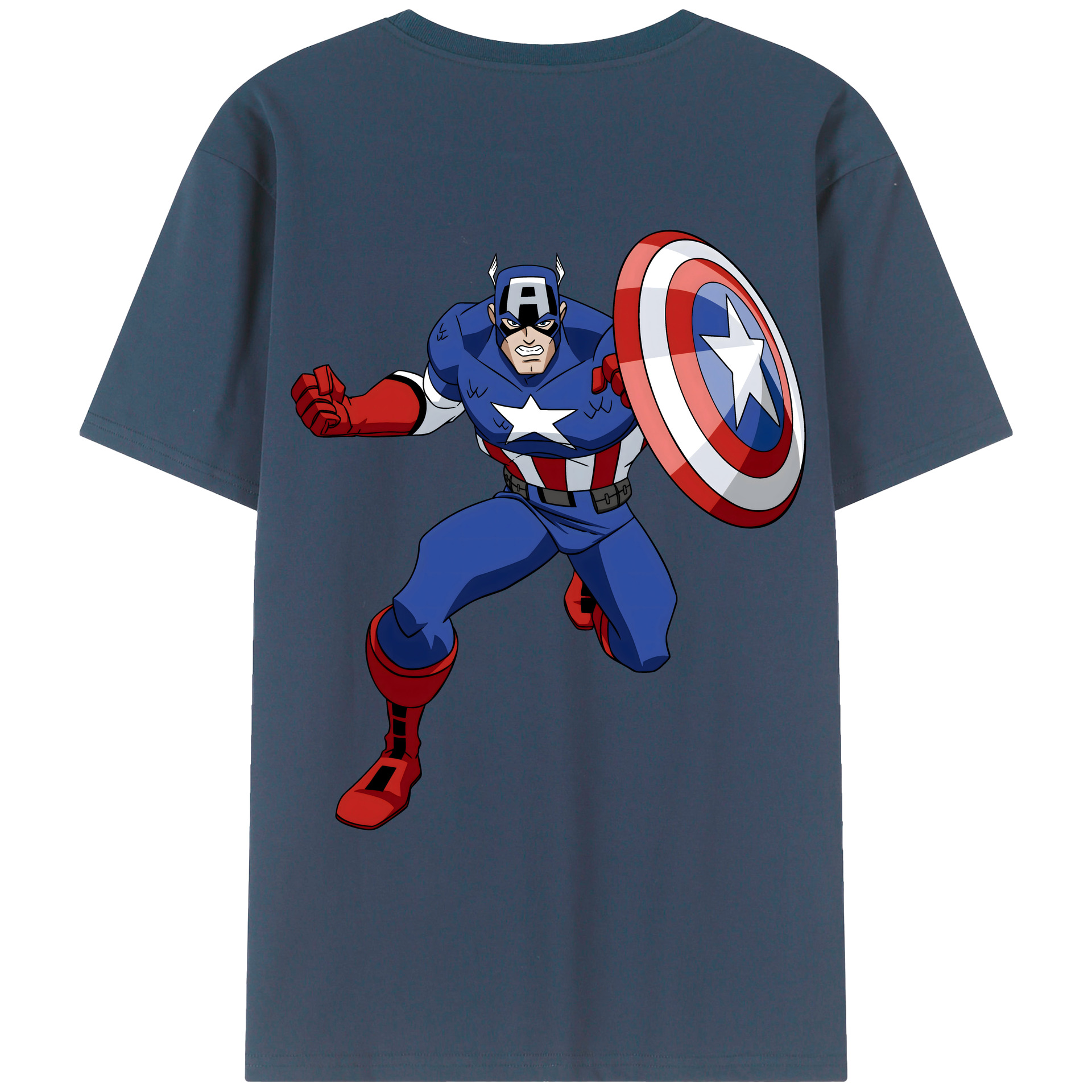 （画像用） アベンジャーズ The Avengers 綿100％ メンズ半袖Tシャツ（バックプリント） 通気性