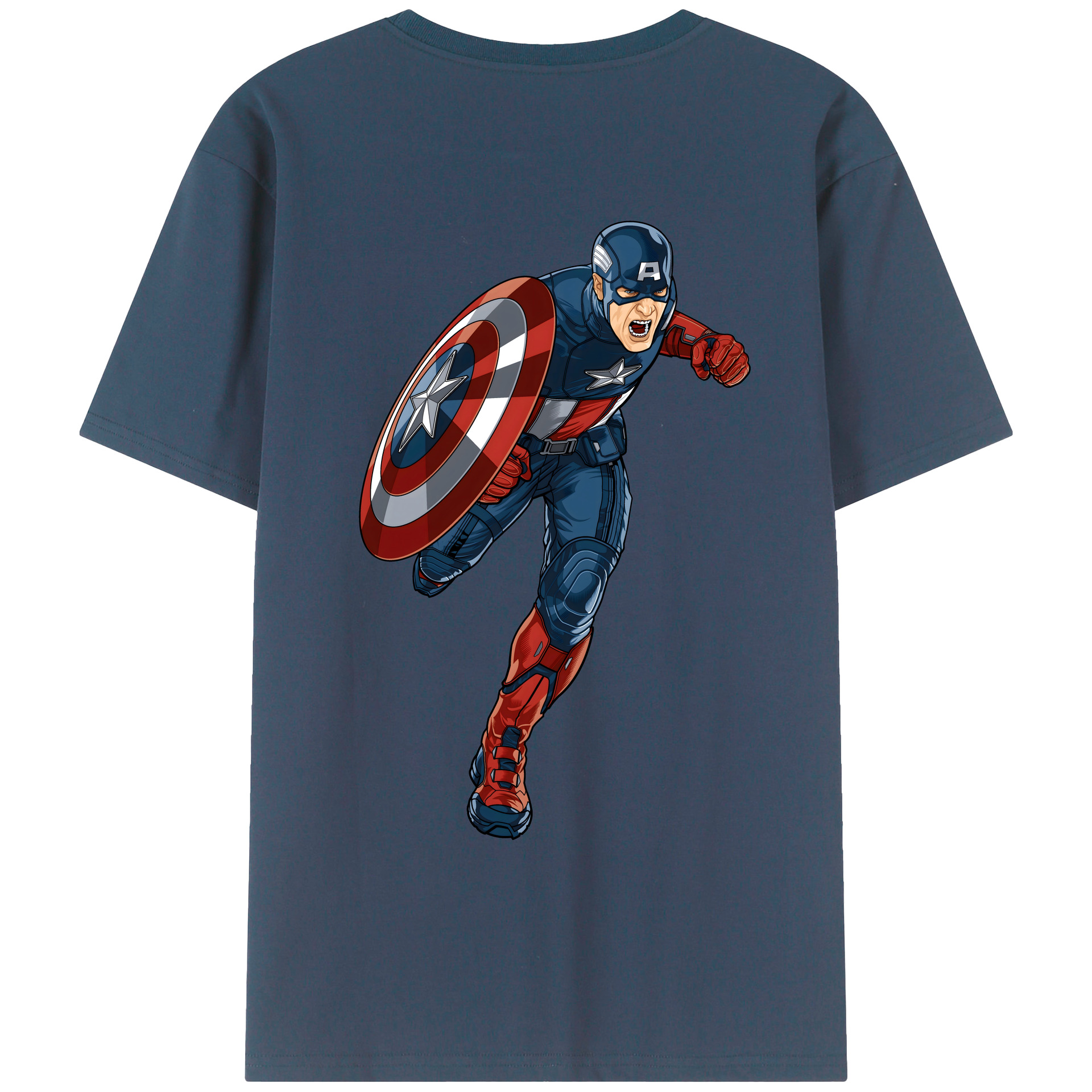 （画像用） アベンジャーズ The Avengers 綿100％ メンズ半袖Tシャツ（バックプリント） 通気性