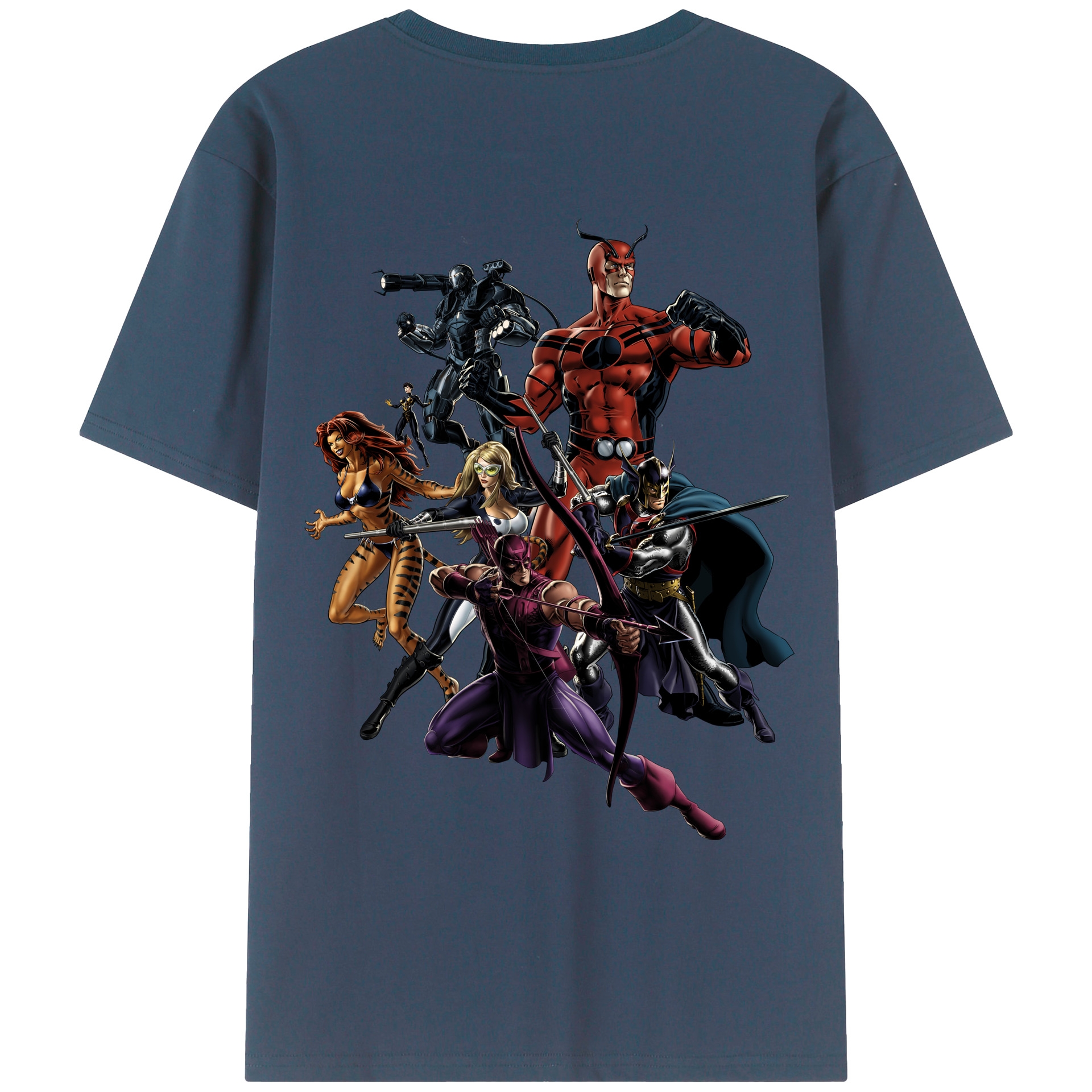 （画像用） アベンジャーズ The Avengers 綿100％ メンズ半袖Tシャツ（バックプリント） 通気性