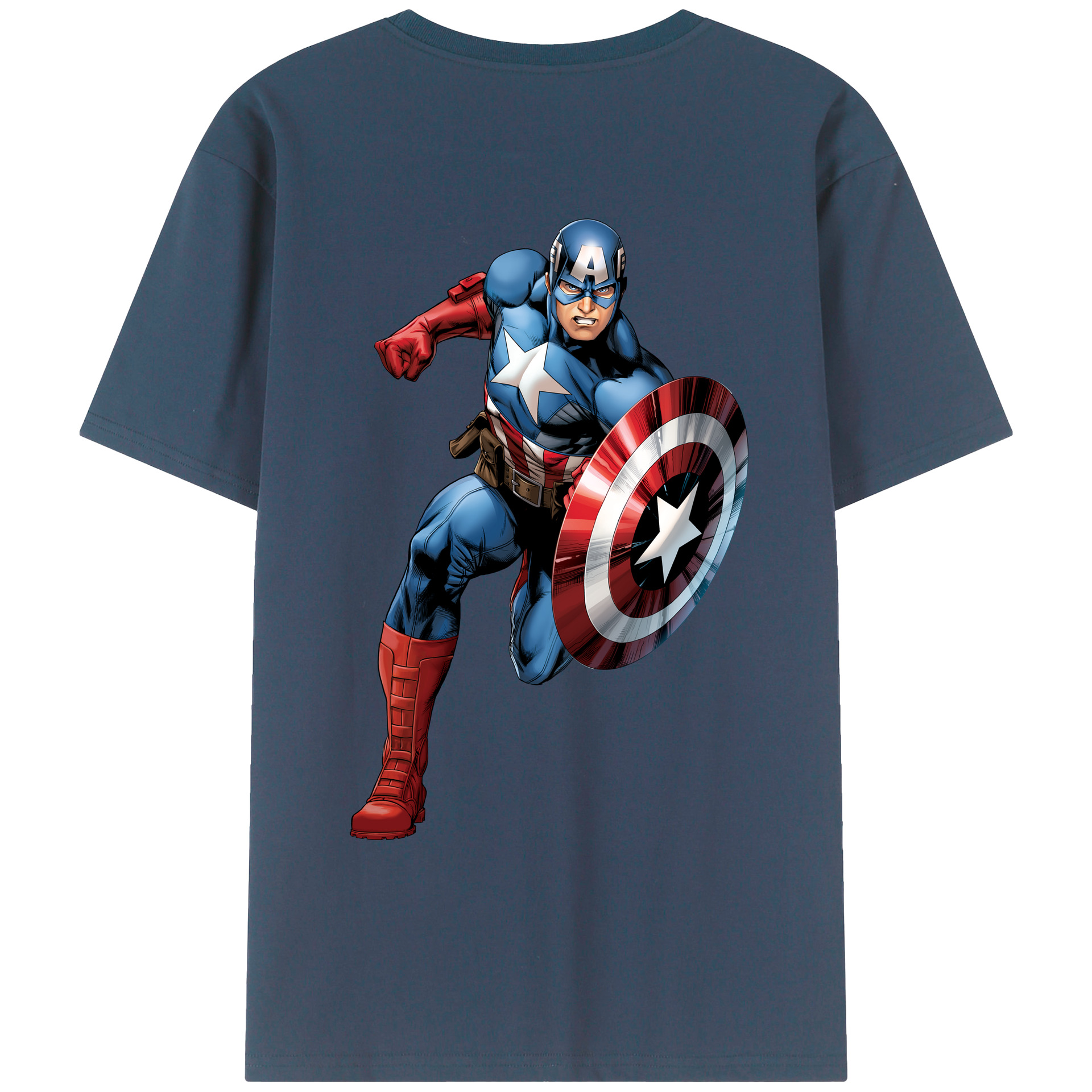 （画像用） アベンジャーズ The Avengers 綿100％ メンズ半袖Tシャツ（バックプリント） 通気性
