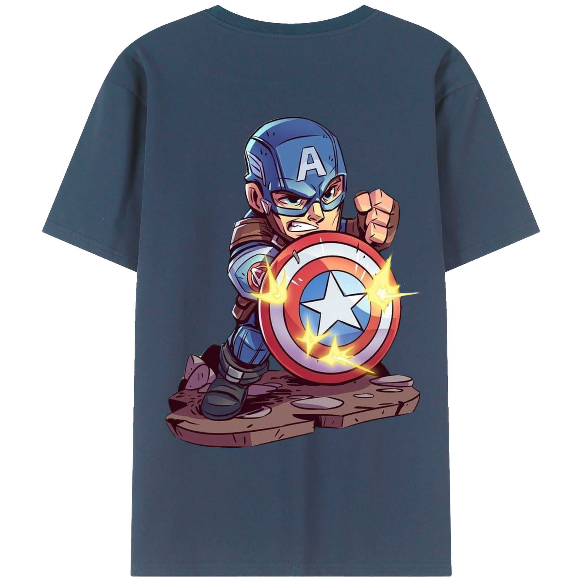 （画像用） アベンジャーズ The Avengers 綿100％ メンズ半袖Tシャツ（バックプリント） 通気性