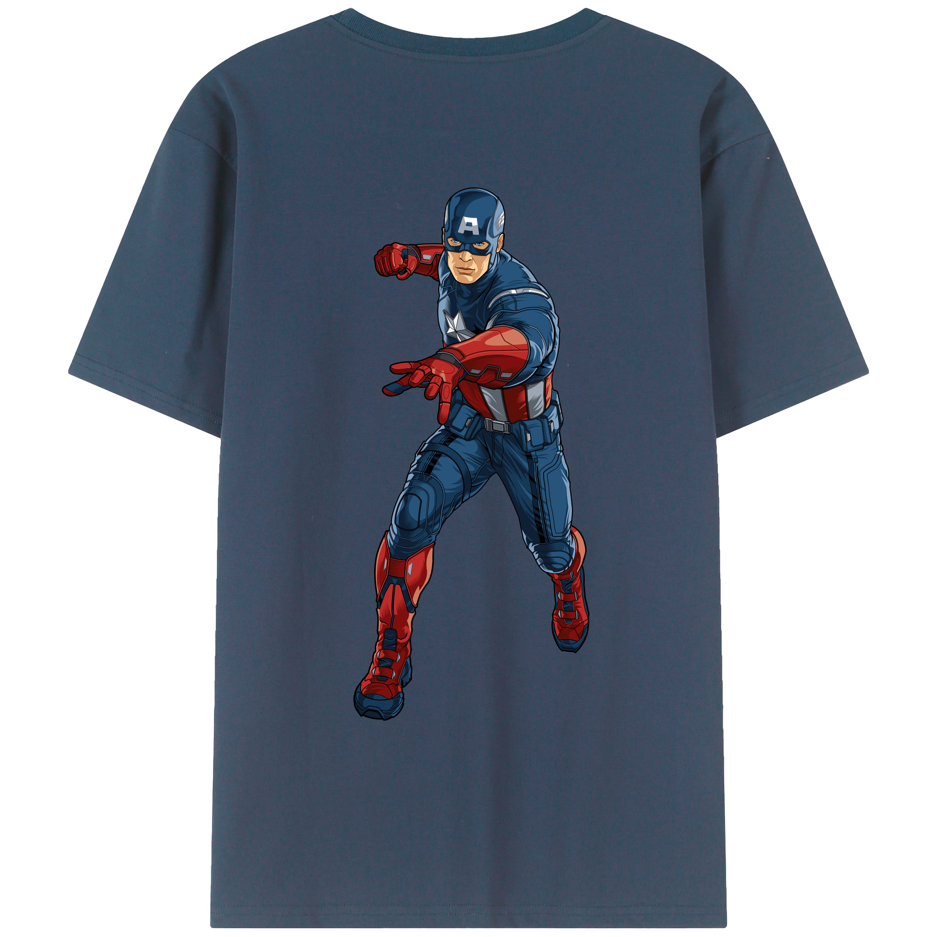 （画像用） アベンジャーズ The Avengers 綿100％ メンズ半袖Tシャツ（バックプリント） 通気性