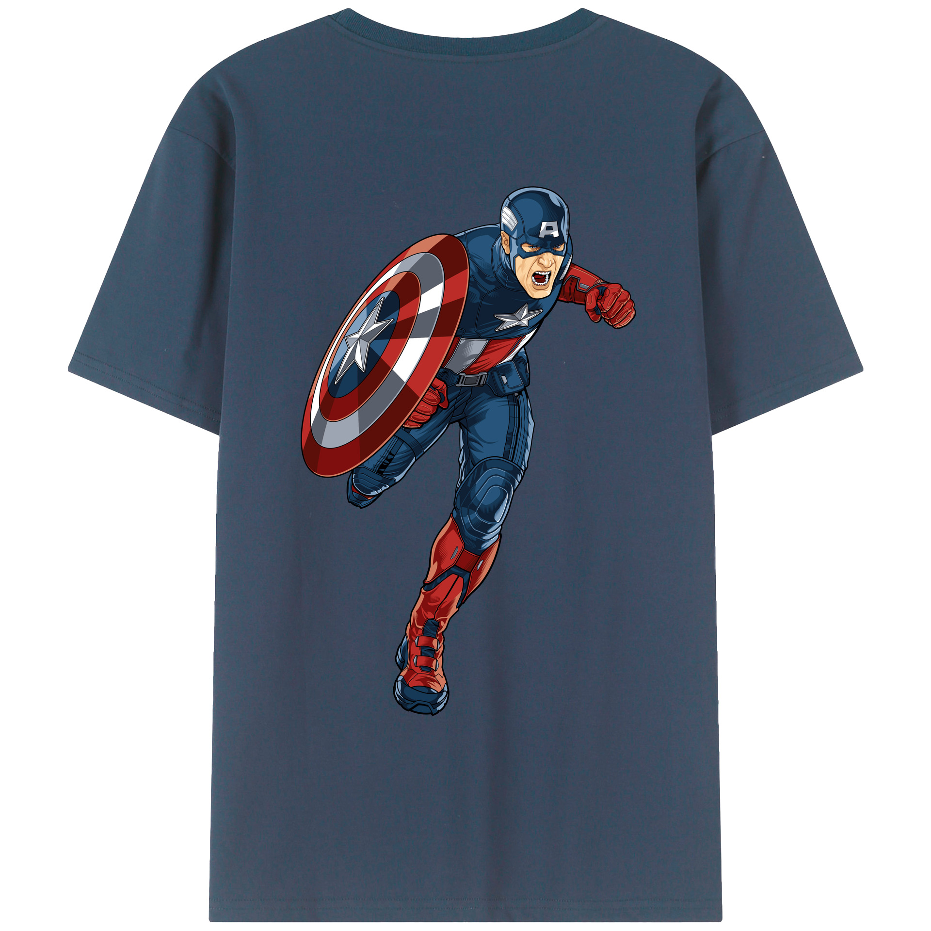 （画像用） アベンジャーズ The Avengers 綿100％ メンズ半袖Tシャツ（バックプリント） 通気性