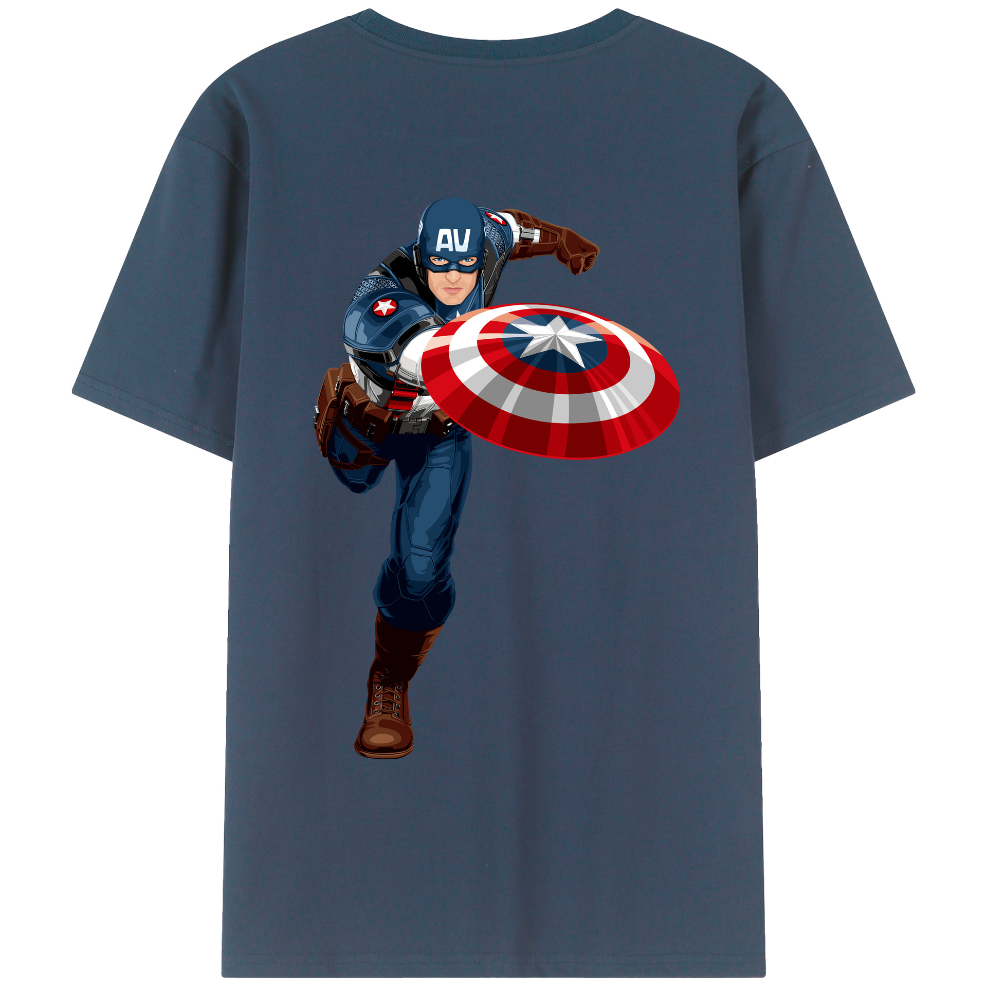 （画像用） アベンジャーズ The Avengers 綿100％ メンズ半袖Tシャツ（バックプリント） 通気性
