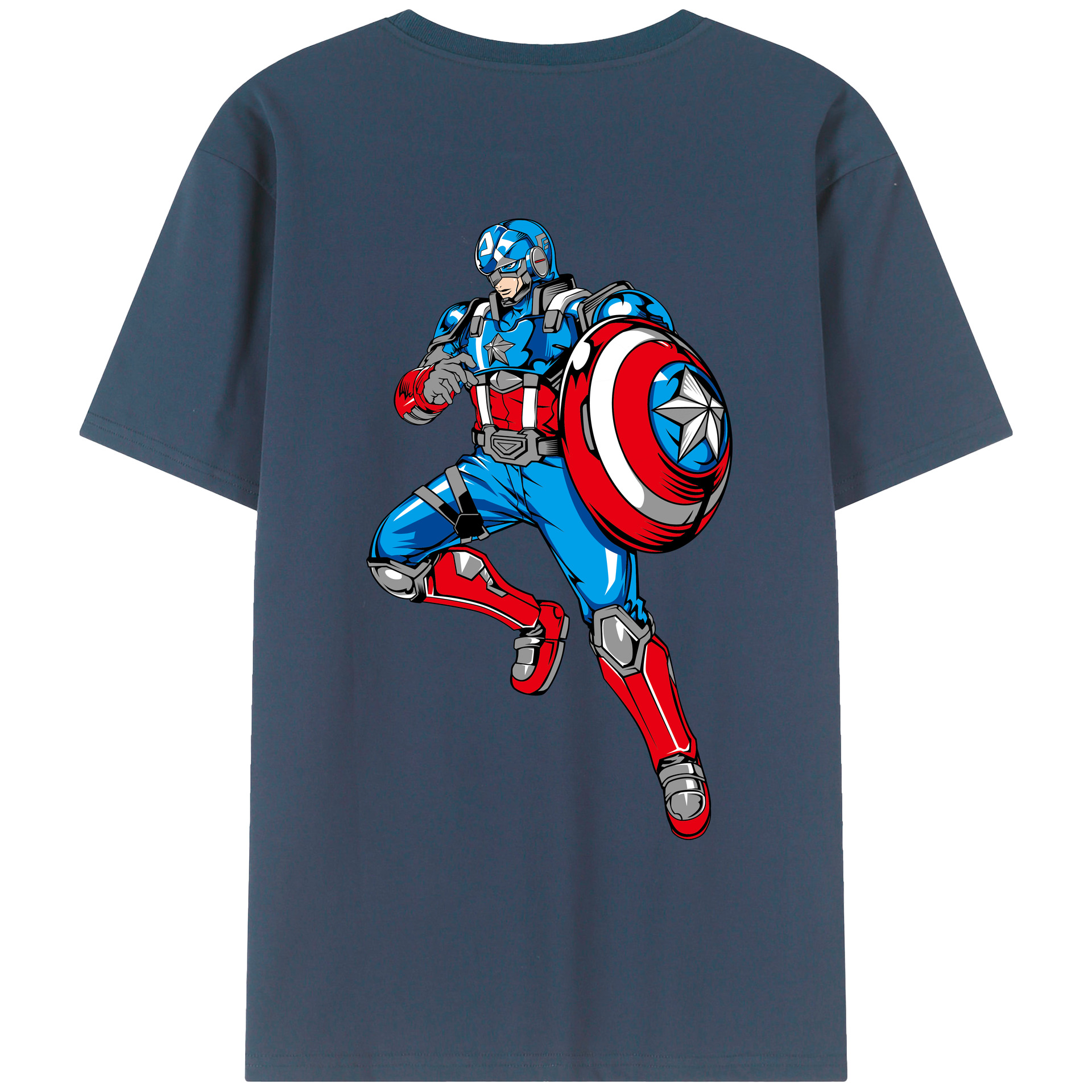 （画像用） アベンジャーズ The Avengers 綿100％ メンズ半袖Tシャツ（バックプリント） 通気性