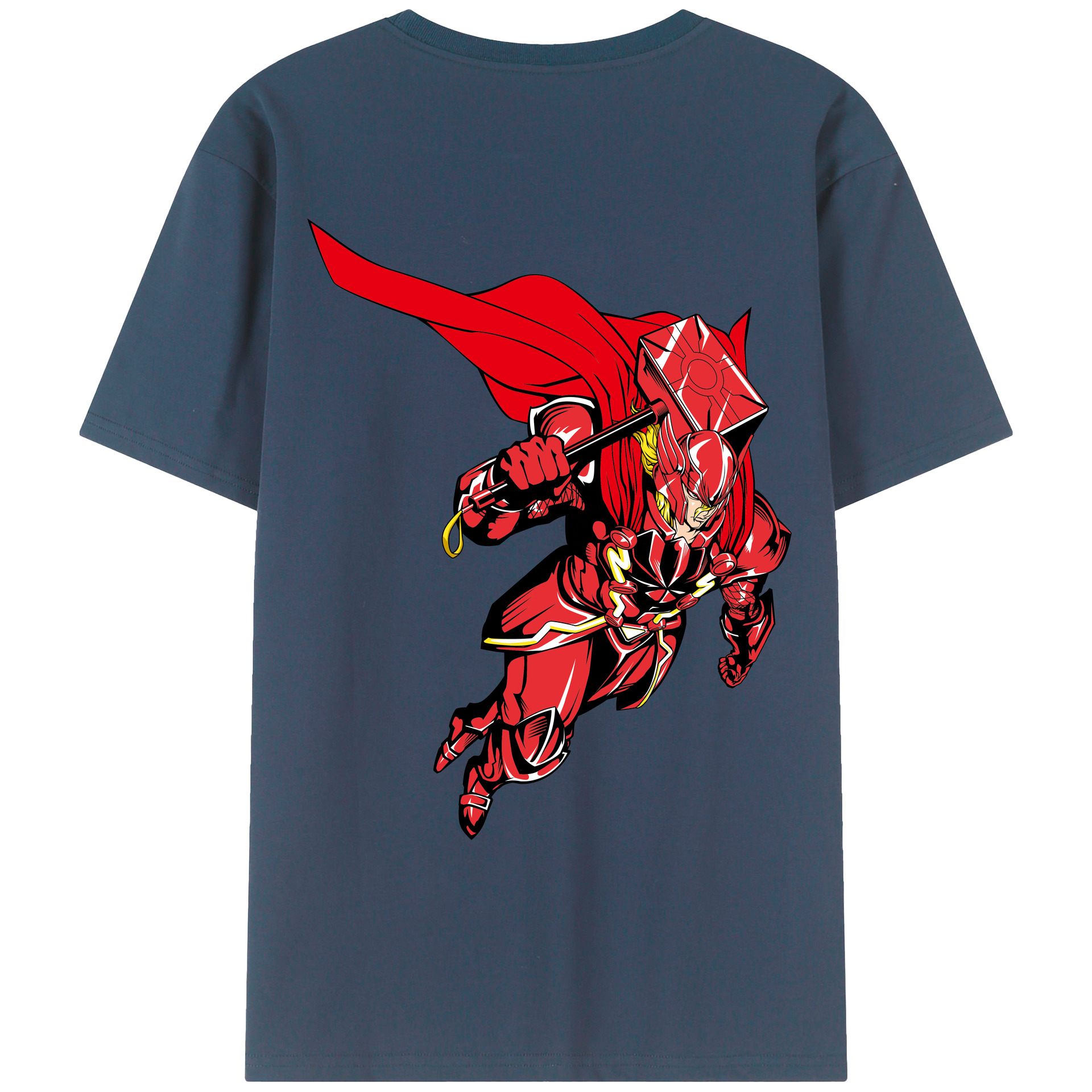 （画像用） アベンジャーズ The Avengers 綿100％ メンズ半袖Tシャツ（バックプリント） 通気性