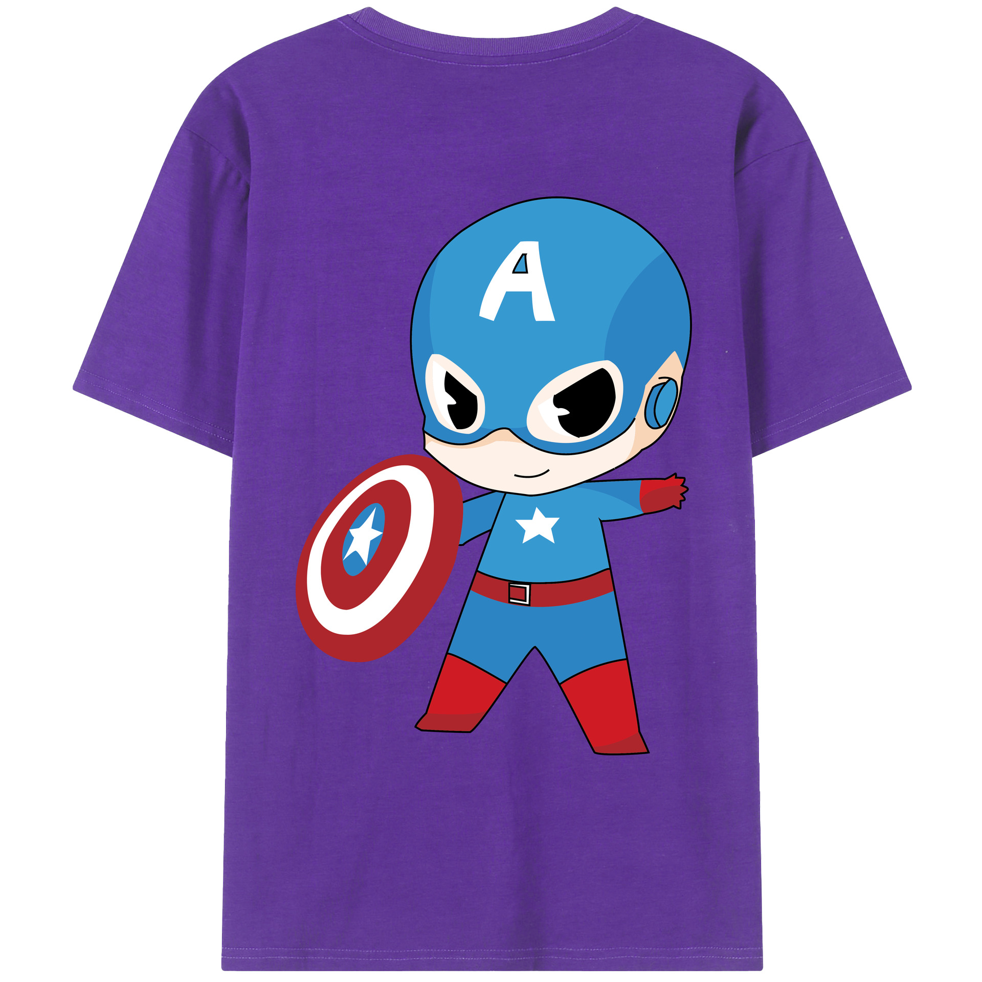 （画像用） アベンジャーズ The Avengers 綿100％ メンズ半袖Tシャツ（バックプリント） 通気性