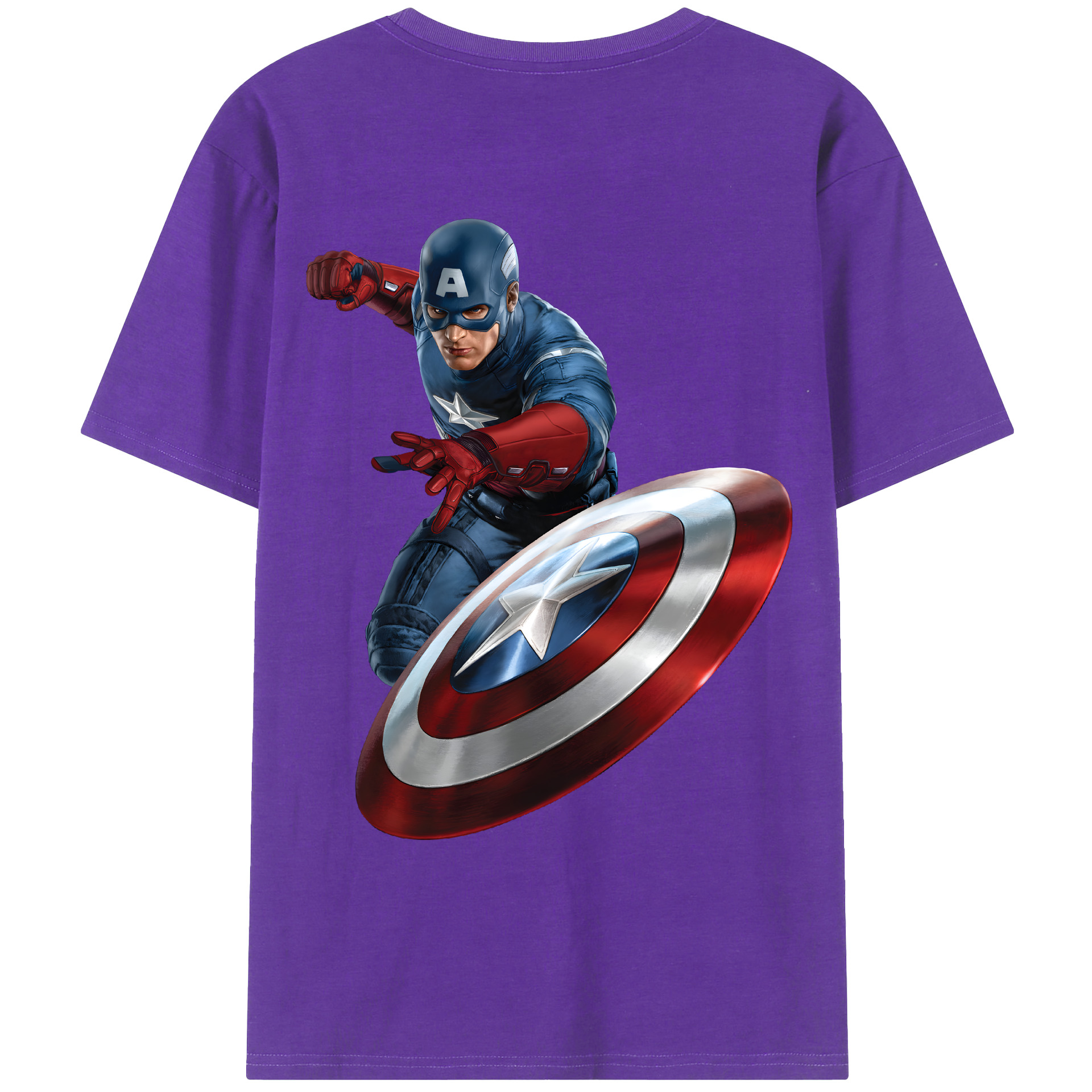 （画像用） アベンジャーズ The Avengers 綿100％ メンズ半袖Tシャツ（バックプリント） 通気性