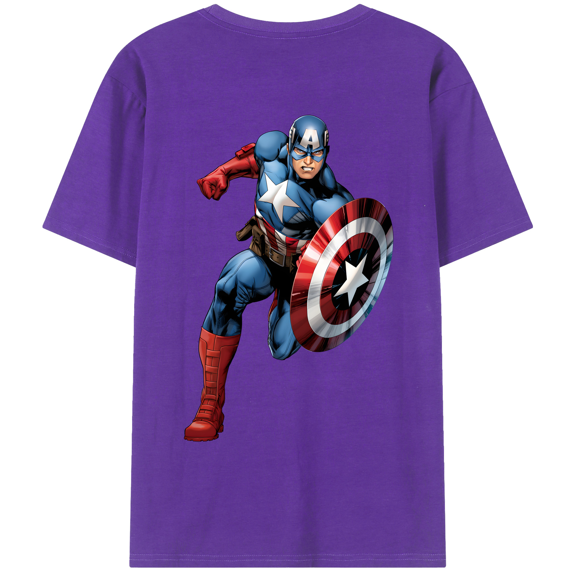 （画像用） アベンジャーズ The Avengers 綿100％ メンズ半袖Tシャツ（バックプリント） 通気性