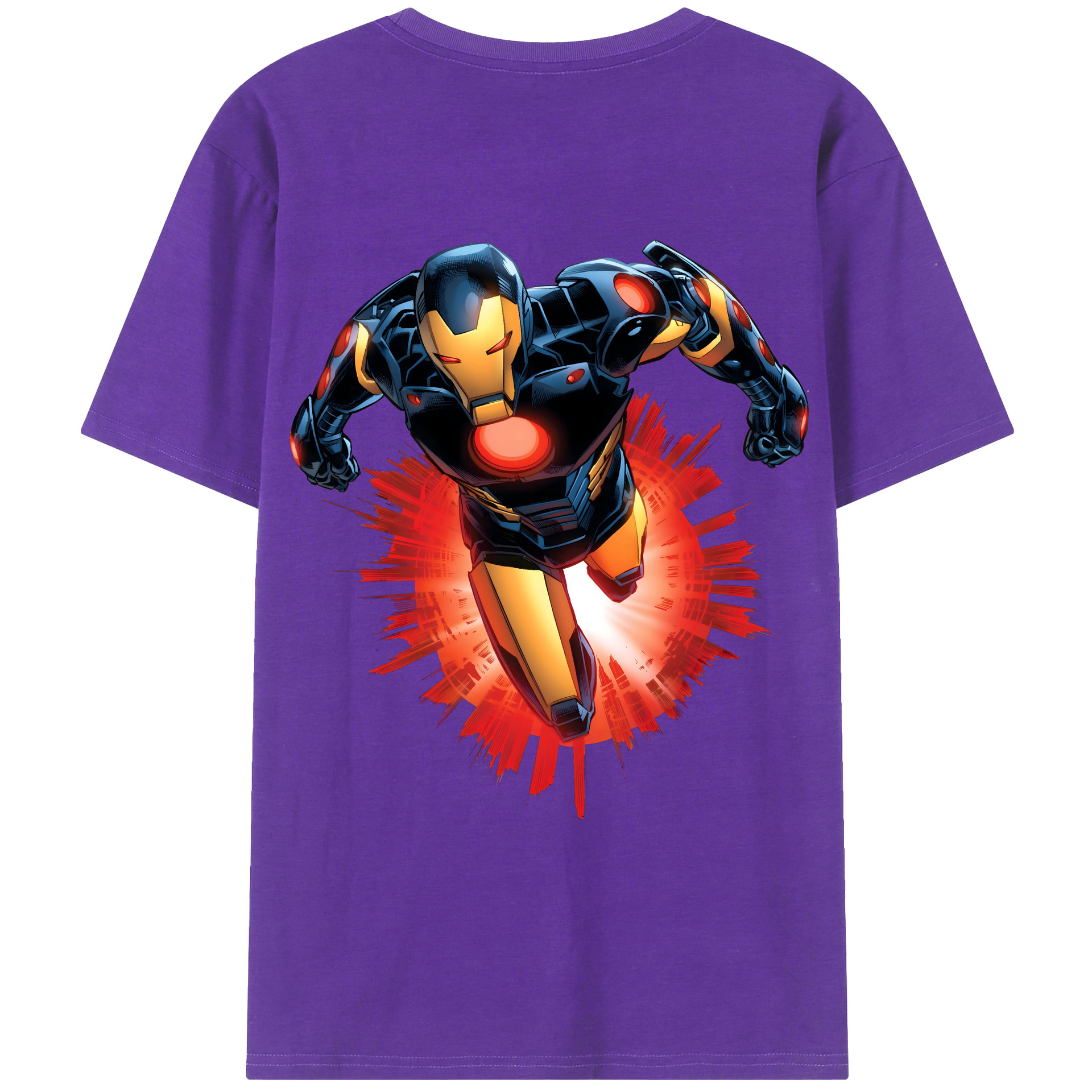 （画像用） アベンジャーズ The Avengers 綿100％ メンズ半袖Tシャツ（バックプリント） 通気性