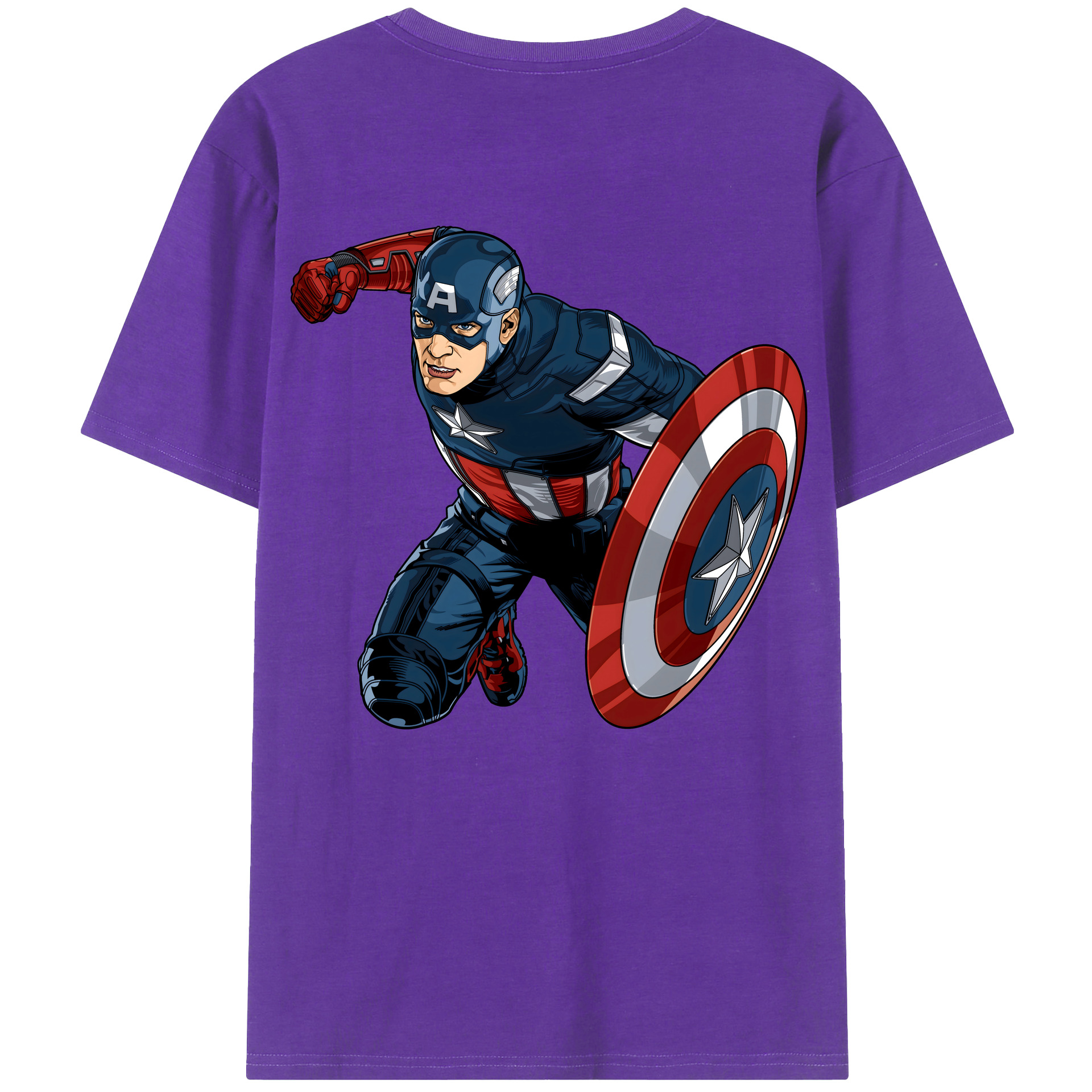 （画像用） アベンジャーズ The Avengers 綿100％ メンズ半袖Tシャツ（バックプリント） 通気性