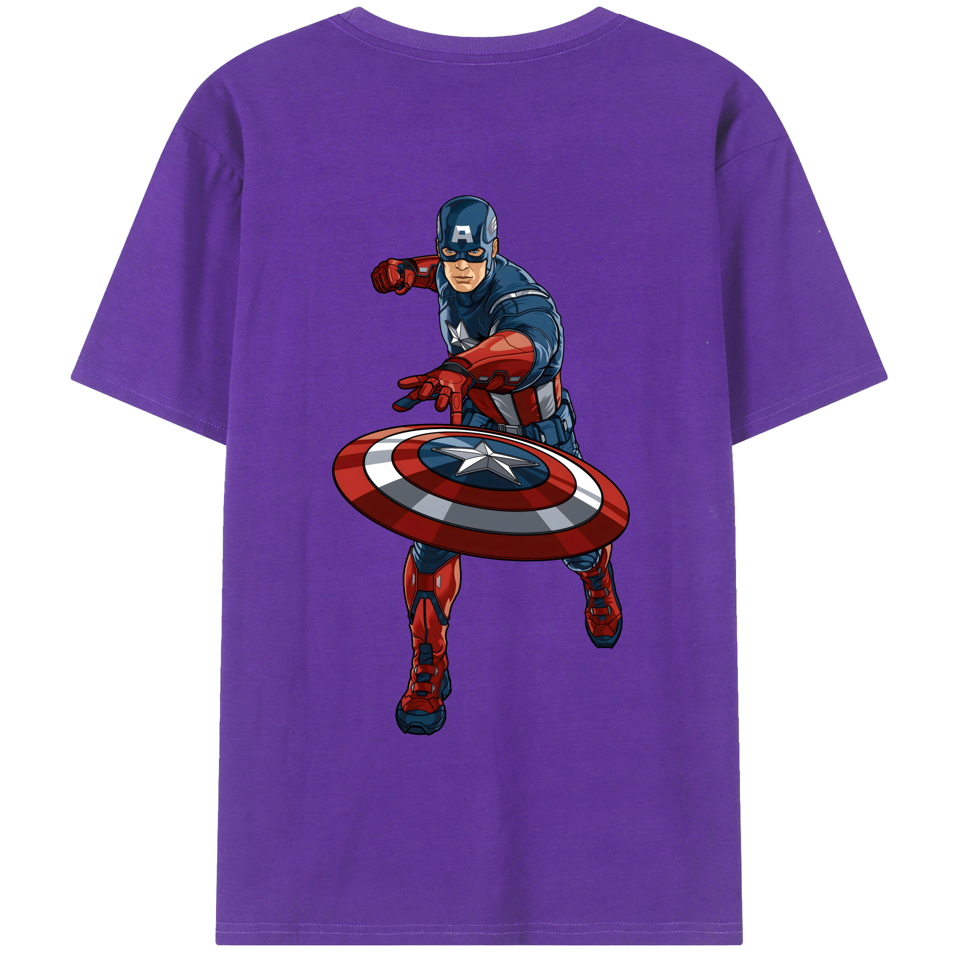 （画像用） アベンジャーズ The Avengers 綿100％ メンズ半袖Tシャツ（バックプリント） 通気性
