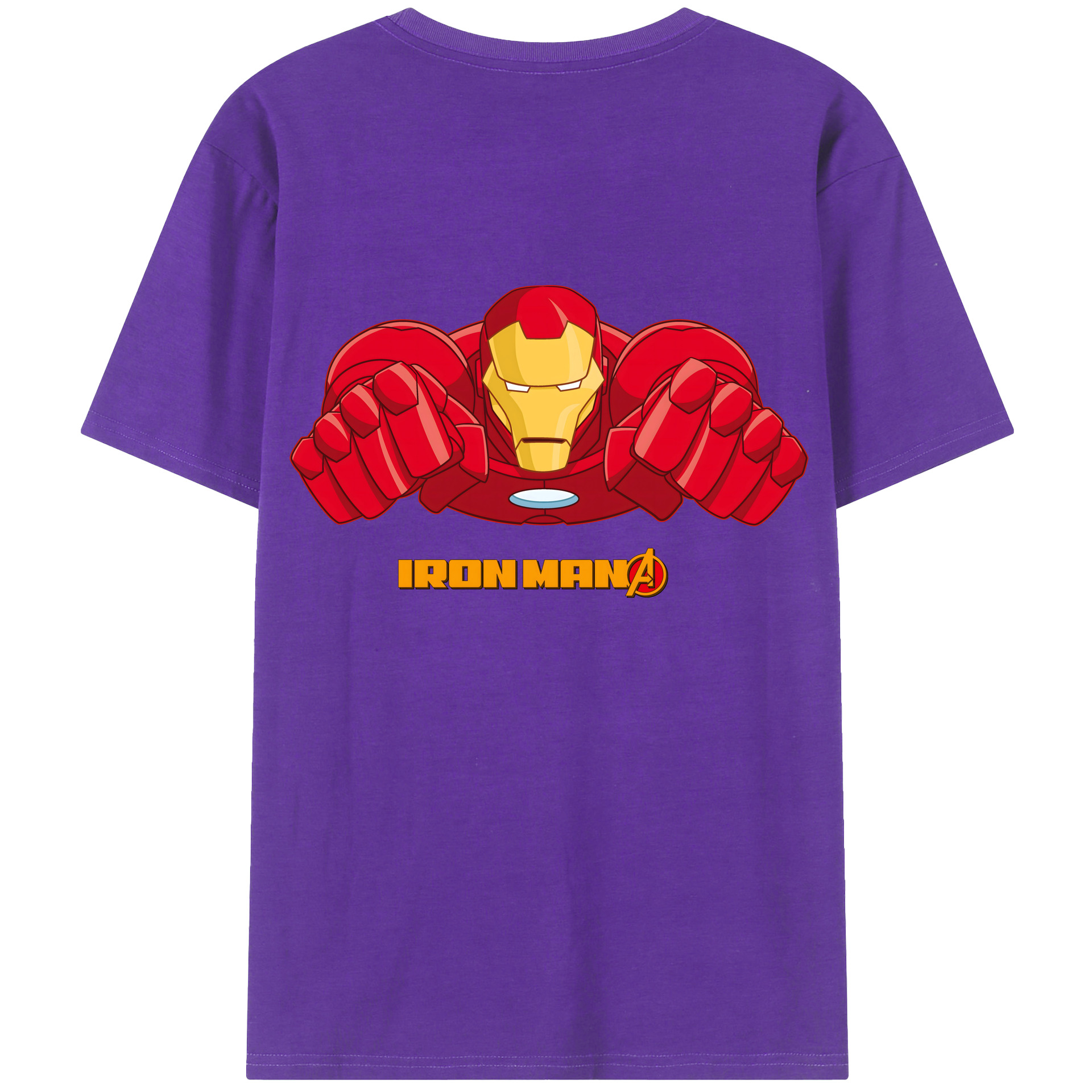 （画像用） アベンジャーズ The Avengers 綿100％ メンズ半袖Tシャツ（バックプリント） 通気性