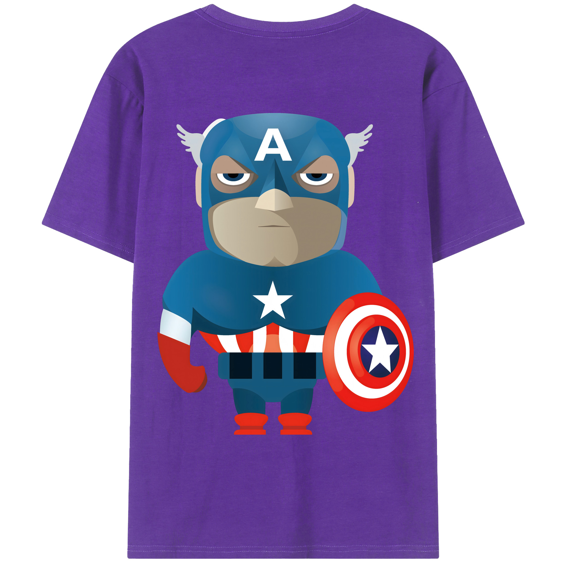 （画像用） アベンジャーズ The Avengers 綿100％ メンズ半袖Tシャツ（バックプリント） 通気性