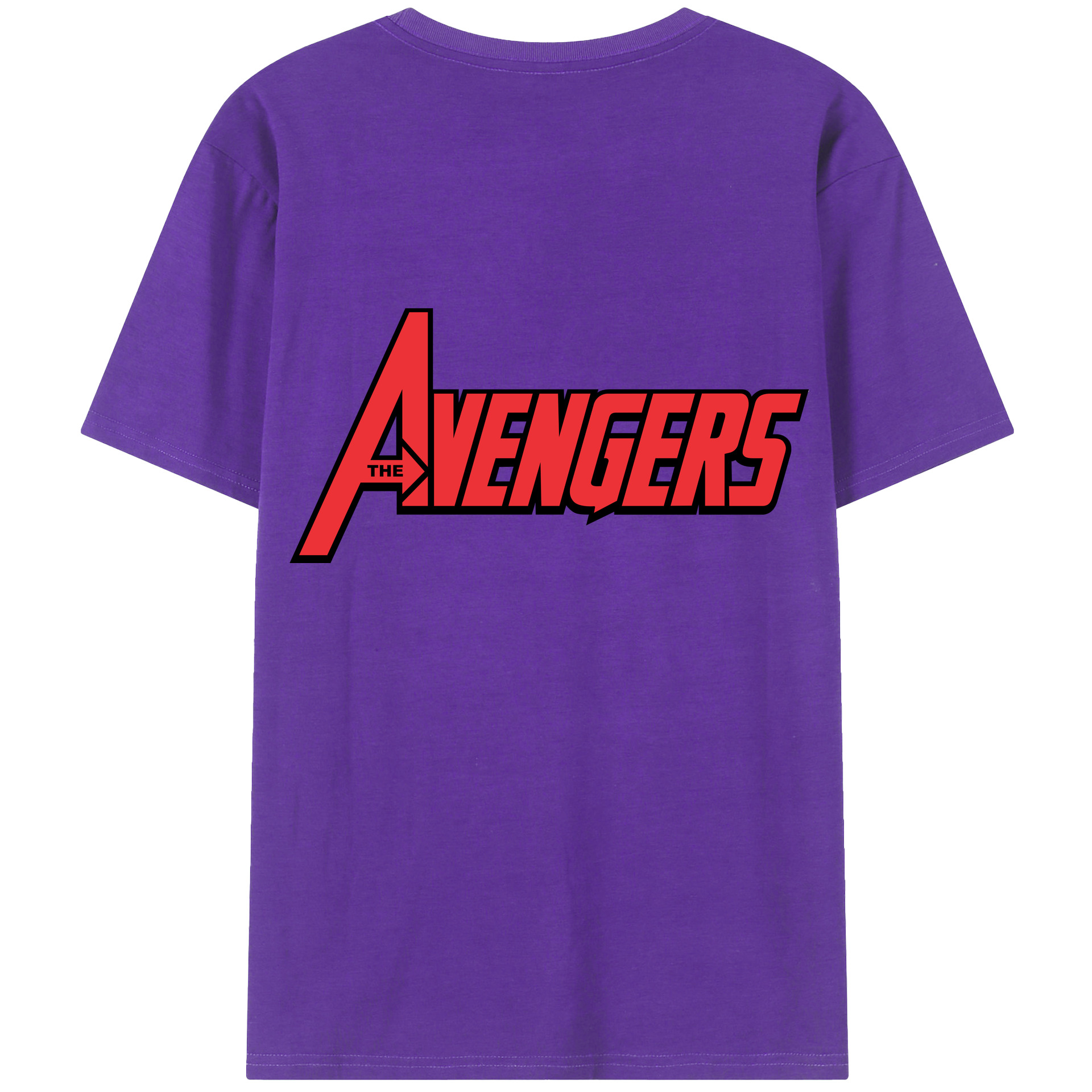 （画像用） アベンジャーズ The Avengers 綿100％ メンズ半袖Tシャツ（バックプリント） 通気性