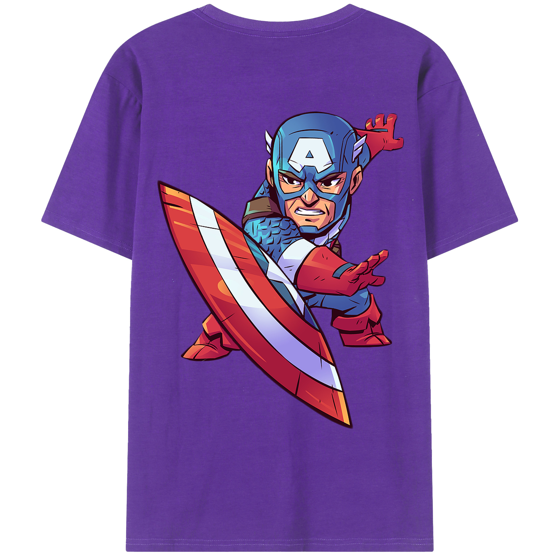 （画像用） アベンジャーズ The Avengers 綿100％ メンズ半袖Tシャツ（バックプリント） 通気性