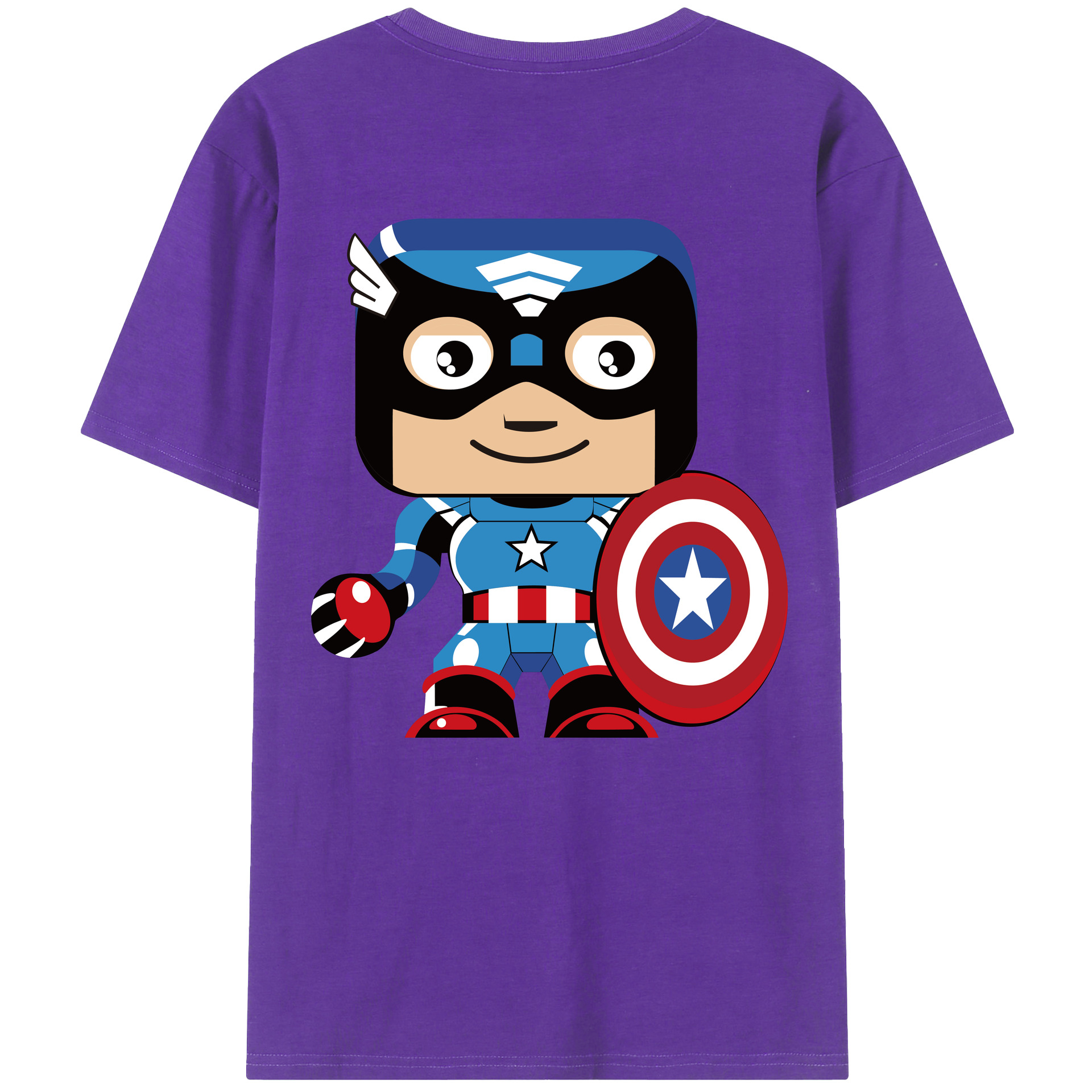 （画像用） アベンジャーズ The Avengers 綿100％ メンズ半袖Tシャツ（バックプリント） 通気性