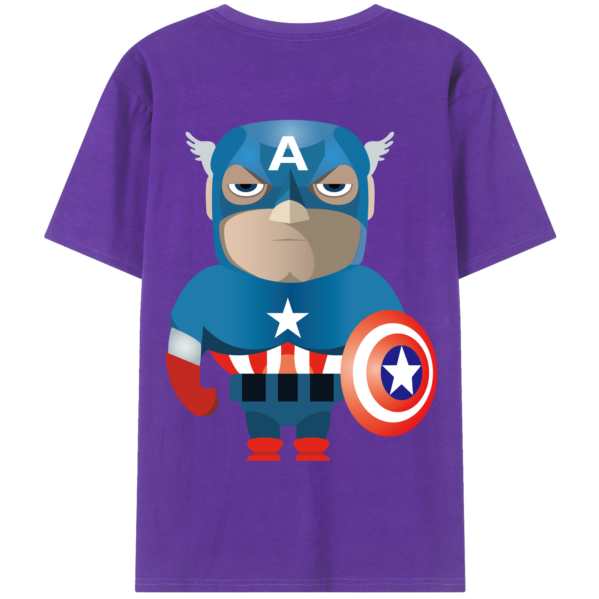 （画像用） アベンジャーズ The Avengers 綿100％ メンズ半袖Tシャツ（バックプリント） 通気性