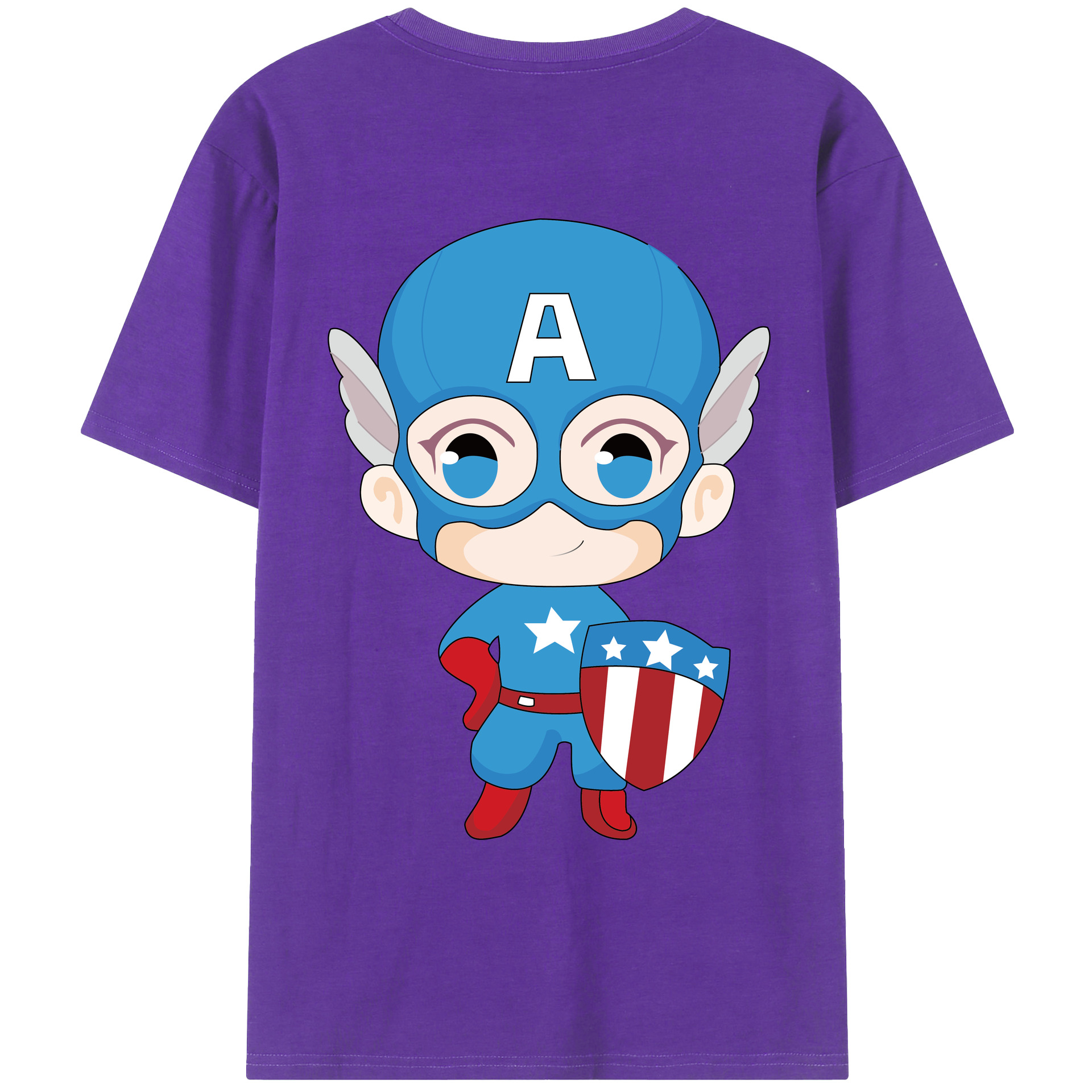 （画像用） アベンジャーズ The Avengers 綿100％ メンズ半袖Tシャツ（バックプリント） 通気性