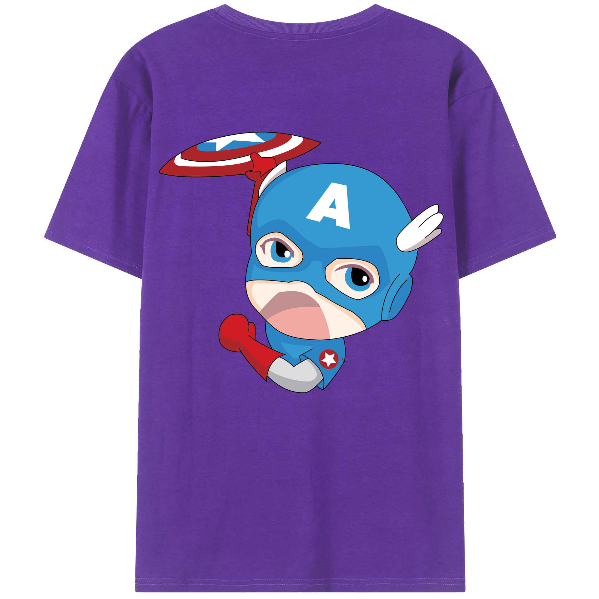 （画像用） アベンジャーズ The Avengers 綿100％ メンズ半袖Tシャツ（バックプリント） 通気性