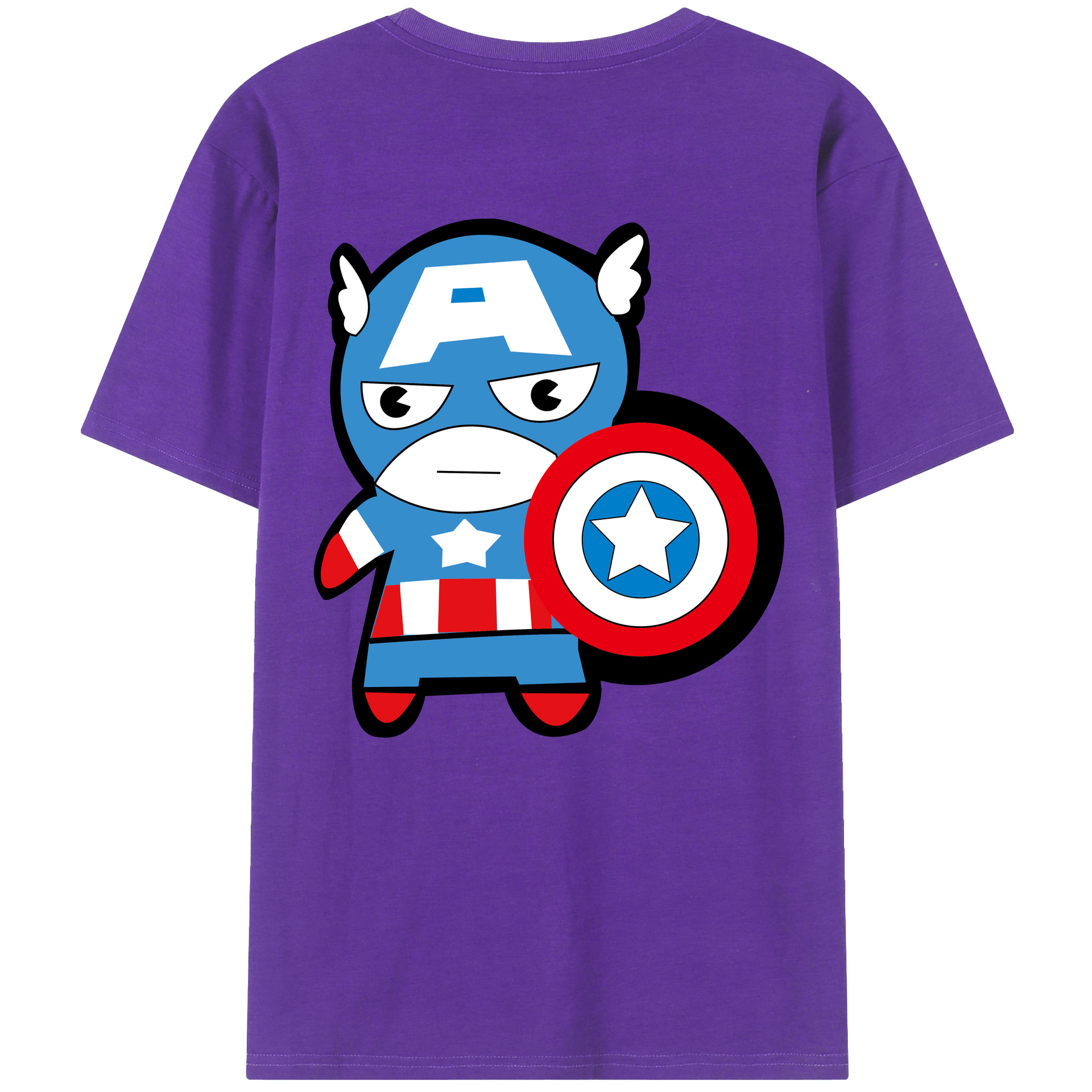 （画像用） アベンジャーズ The Avengers 綿100％ メンズ半袖Tシャツ（バックプリント） 通気性