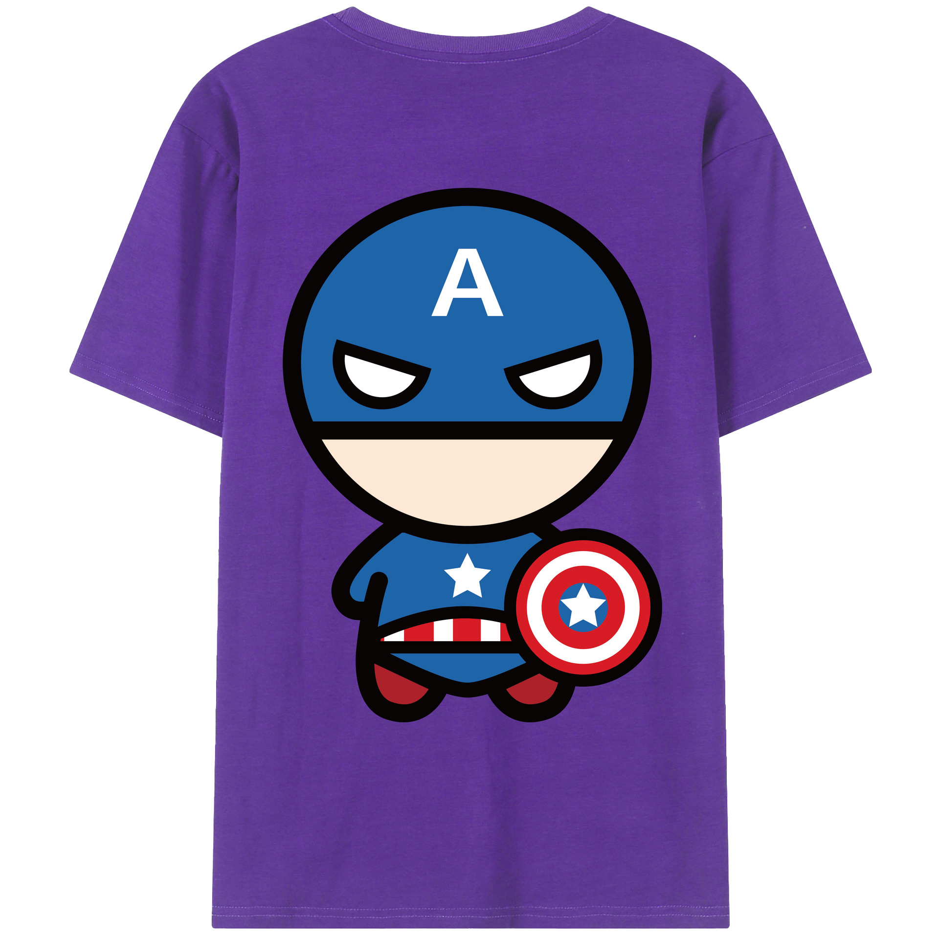 （画像用） アベンジャーズ The Avengers 綿100％ メンズ半袖Tシャツ（バックプリント） 通気性