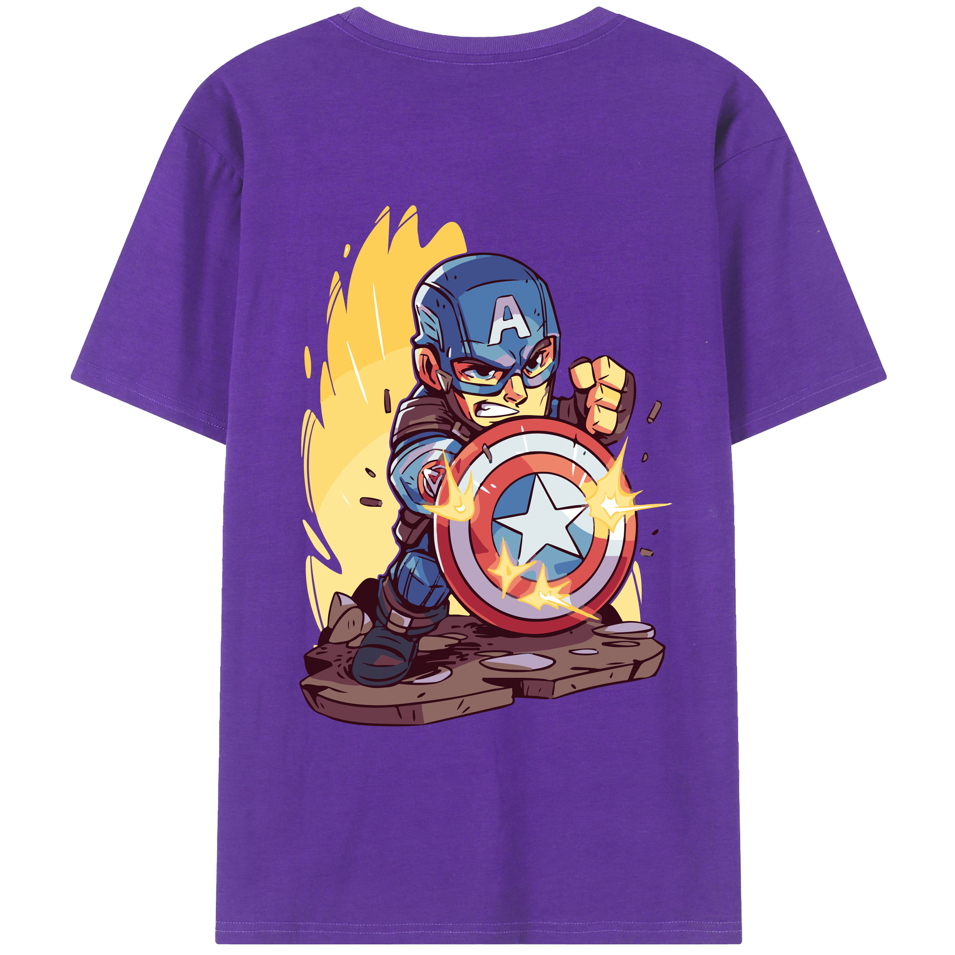 （画像用） アベンジャーズ The Avengers 綿100％ メンズ半袖Tシャツ（バックプリント） 通気性