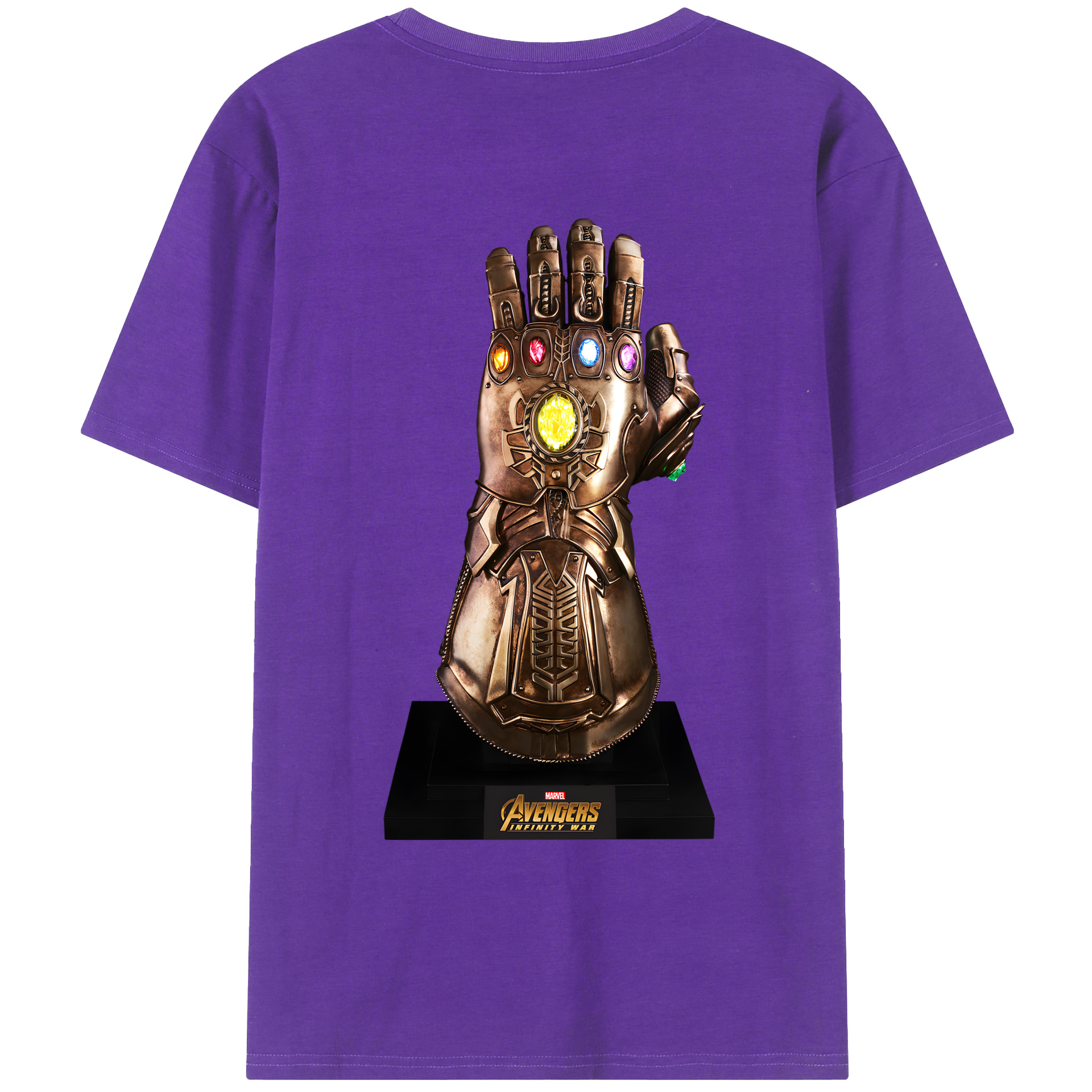 （画像用） アベンジャーズ The Avengers 綿100％ メンズ半袖Tシャツ（バックプリント） 通気性
