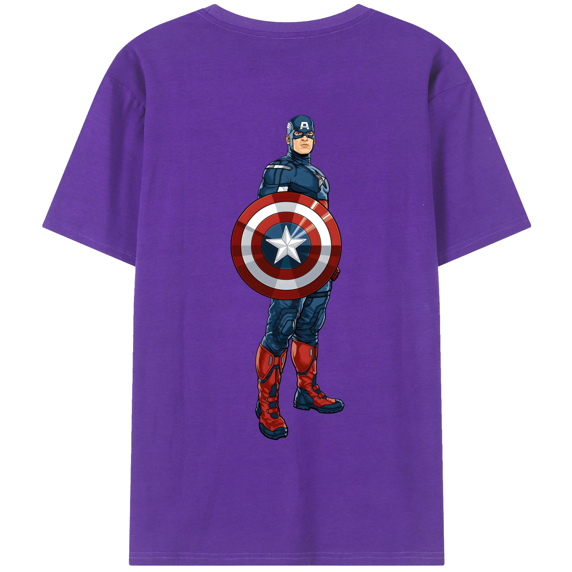 （画像用） アベンジャーズ The Avengers 綿100％ メンズ半袖Tシャツ（バックプリント） 通気性