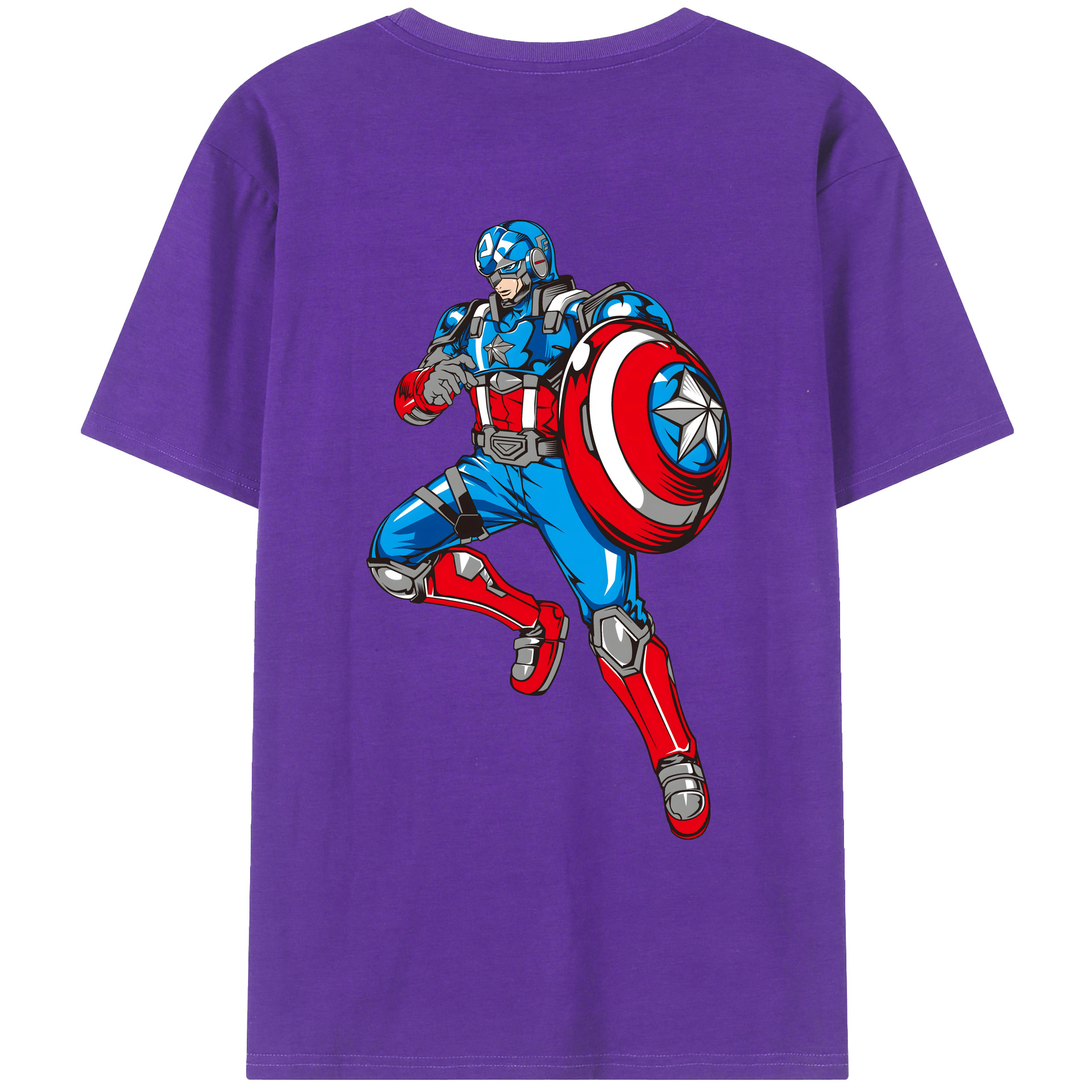 （画像用） アベンジャーズ The Avengers 綿100％ メンズ半袖Tシャツ（バックプリント） 通気性