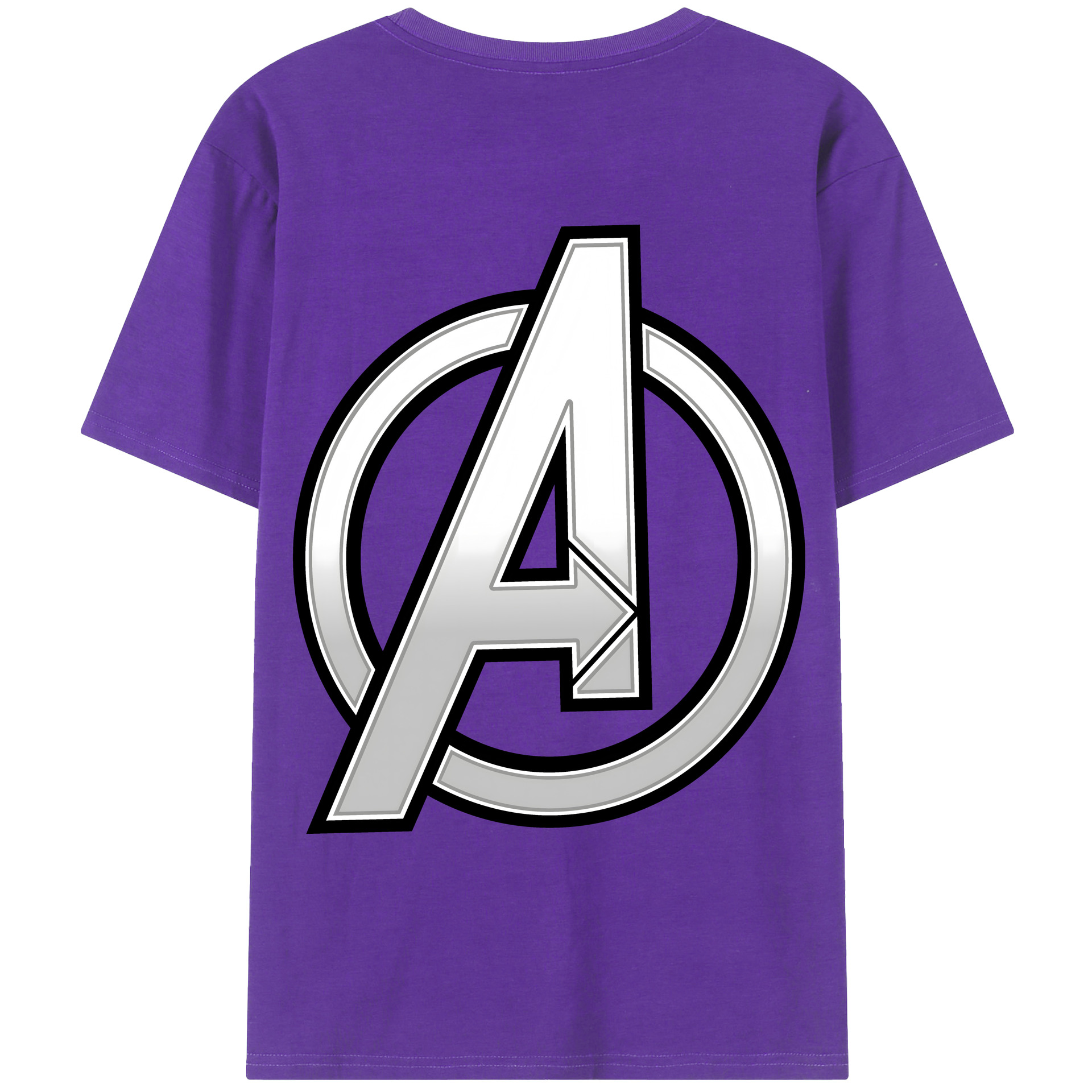 （画像用） アベンジャーズ The Avengers 綿100％ メンズ半袖Tシャツ（バックプリント） 通気性