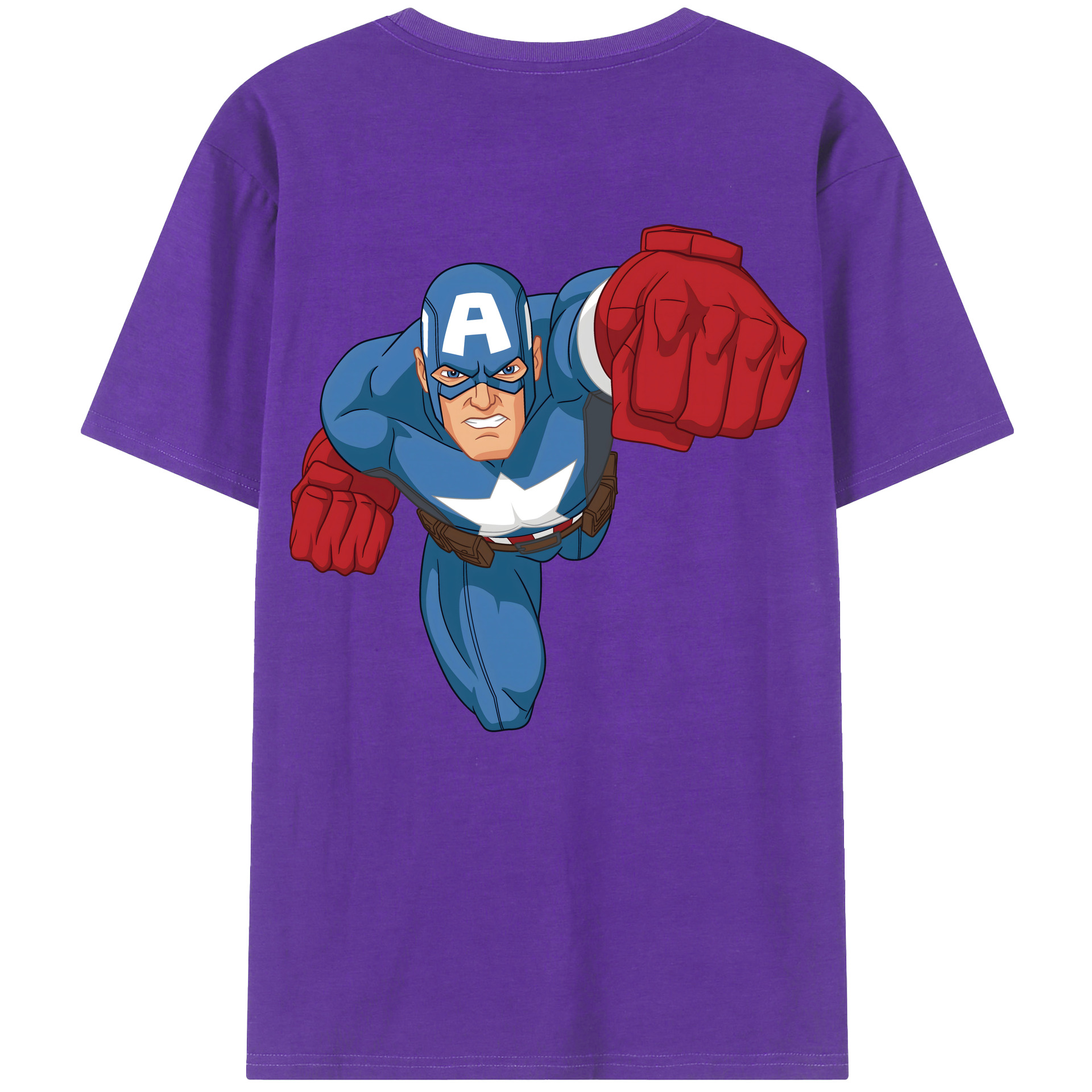 （画像用） アベンジャーズ The Avengers 綿100％ メンズ半袖Tシャツ（バックプリント） 通気性