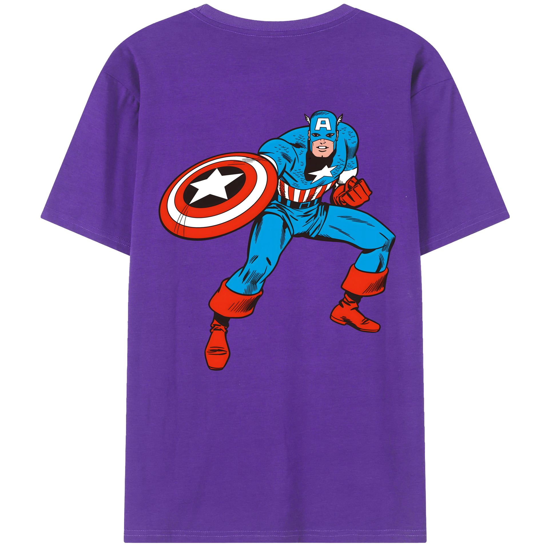 （画像用） アベンジャーズ The Avengers 綿100％ メンズ半袖Tシャツ（バックプリント） 通気性