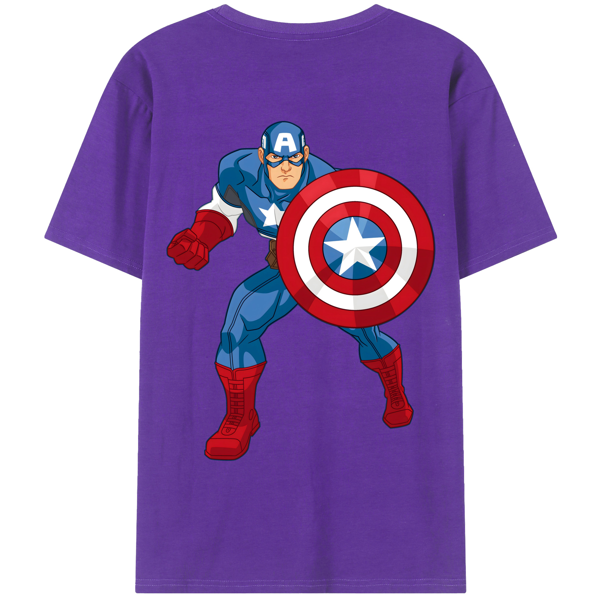 （画像用） アベンジャーズ The Avengers 綿100％ メンズ半袖Tシャツ（バックプリント） 通気性