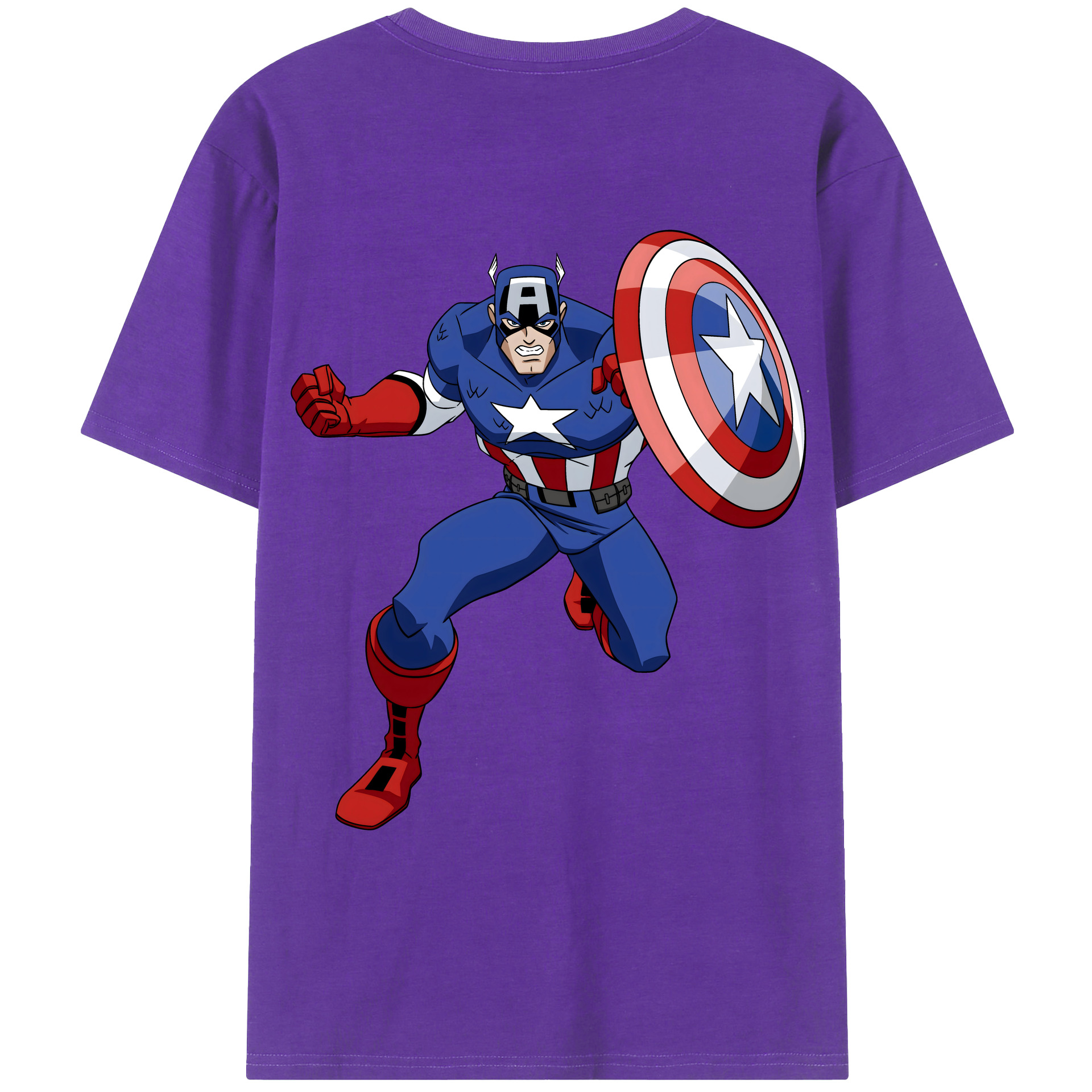 （画像用） アベンジャーズ The Avengers 綿100％ メンズ半袖Tシャツ（バックプリント） 通気性
