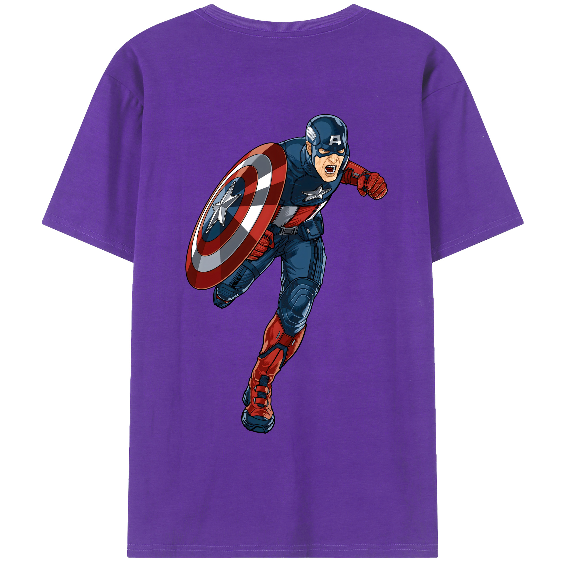 （画像用） アベンジャーズ The Avengers 綿100％ メンズ半袖Tシャツ（バックプリント） 通気性