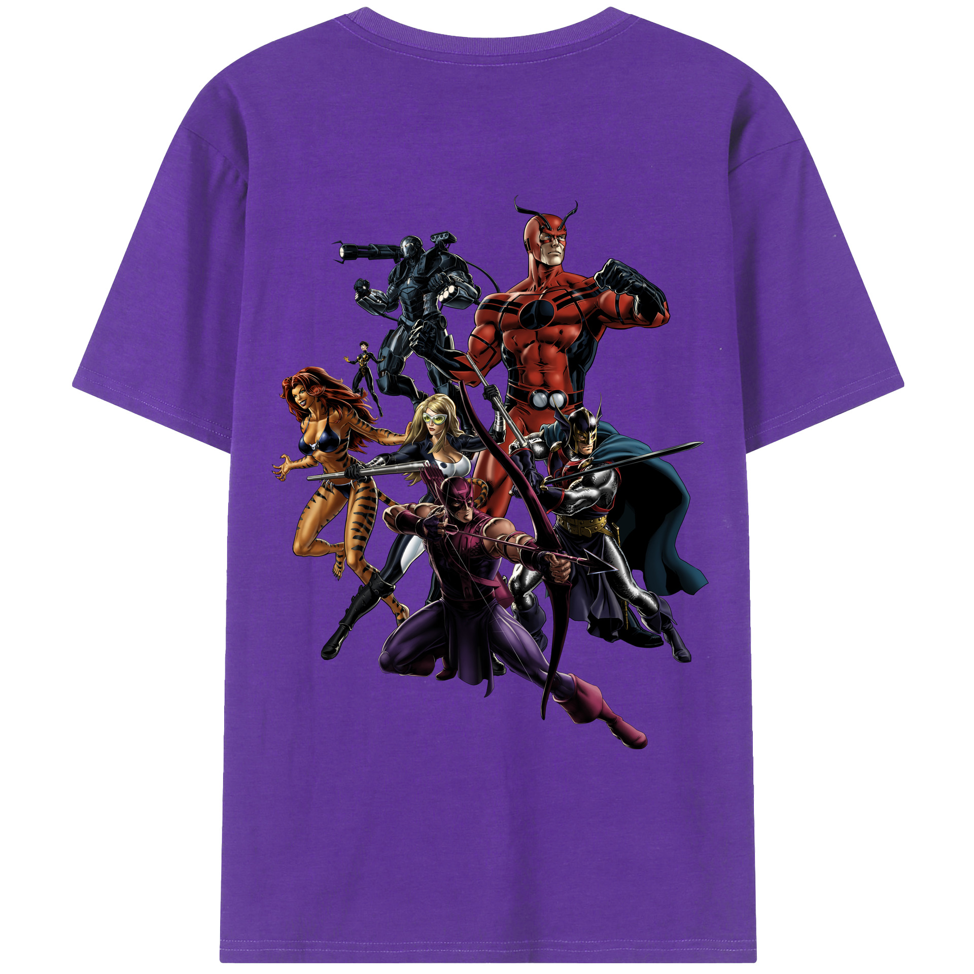 （画像用） アベンジャーズ The Avengers 綿100％ メンズ半袖Tシャツ（バックプリント） 通気性