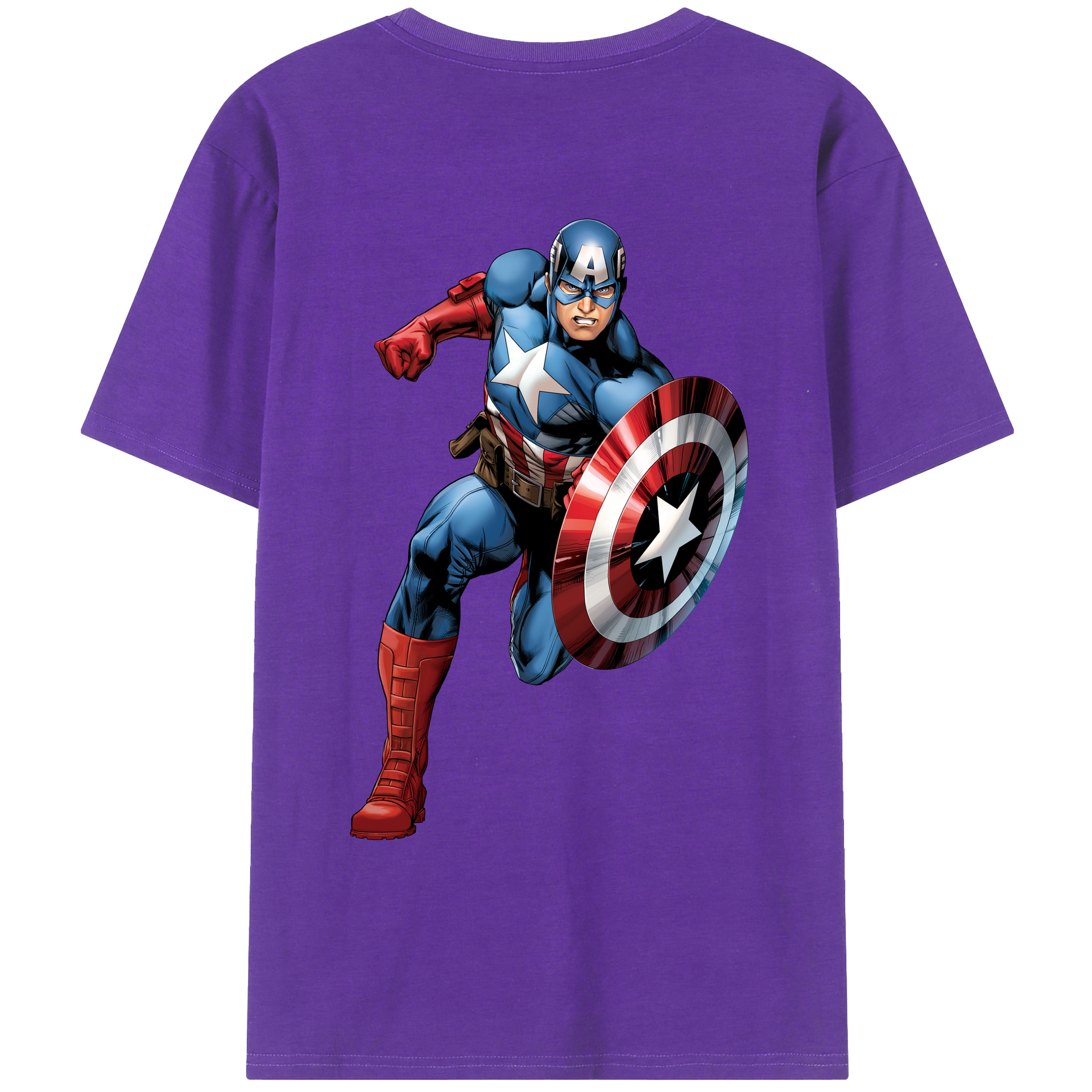 （画像用） アベンジャーズ The Avengers 綿100％ メンズ半袖Tシャツ（バックプリント） 通気性