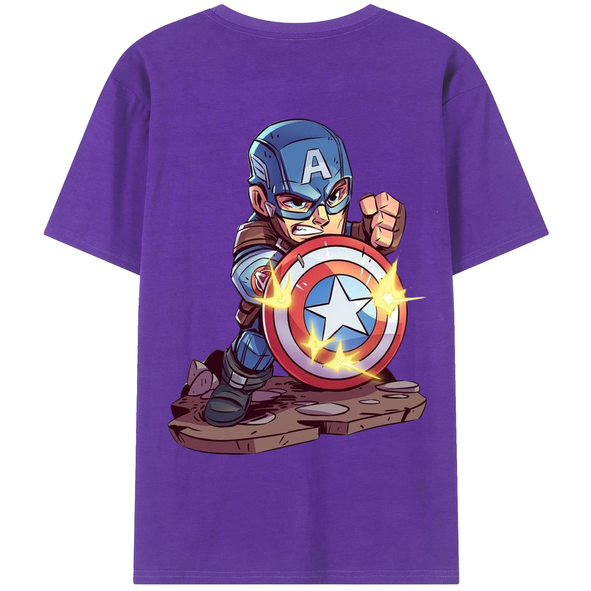 （画像用） アベンジャーズ The Avengers 綿100％ メンズ半袖Tシャツ（バックプリント） 通気性