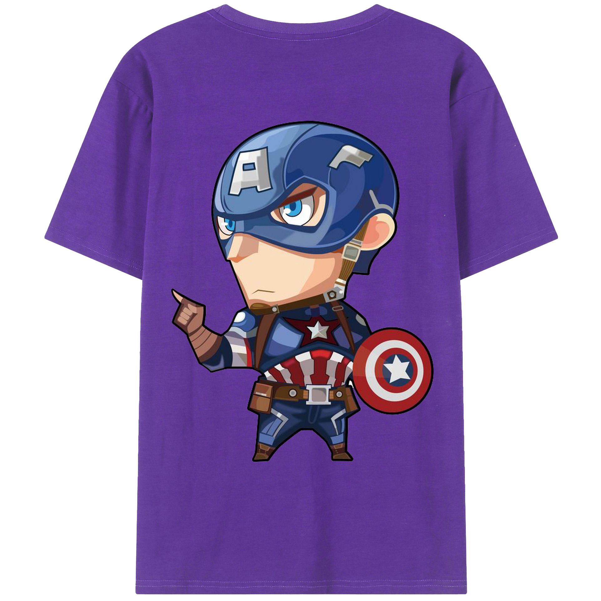 （画像用） アベンジャーズ The Avengers 綿100％ メンズ半袖Tシャツ（バックプリント） 通気性