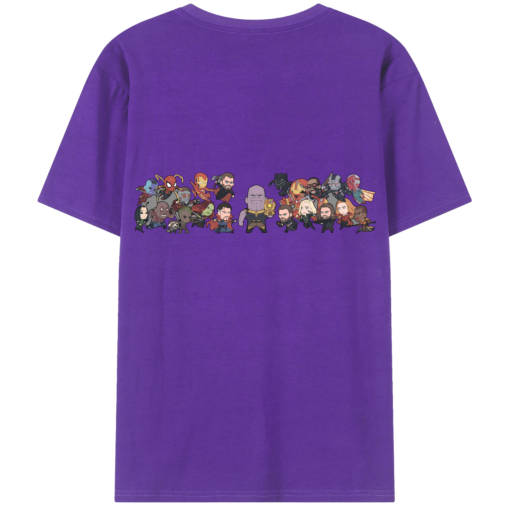 （画像用） アベンジャーズ The Avengers 綿100％ メンズ半袖Tシャツ（バックプリント） 通気性