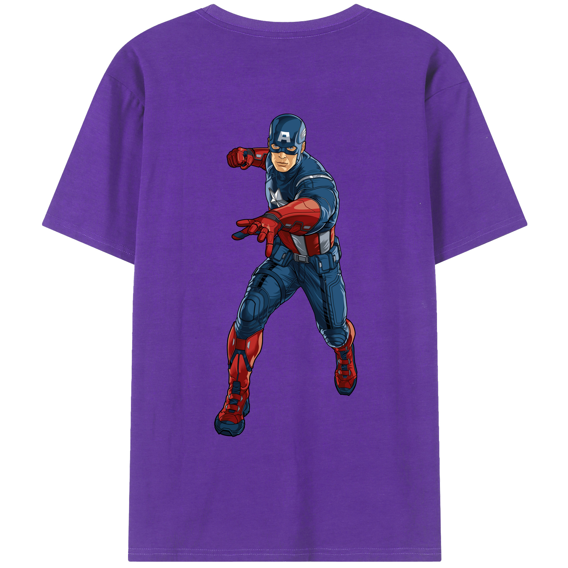 （画像用） アベンジャーズ The Avengers 綿100％ メンズ半袖Tシャツ（バックプリント） 通気性