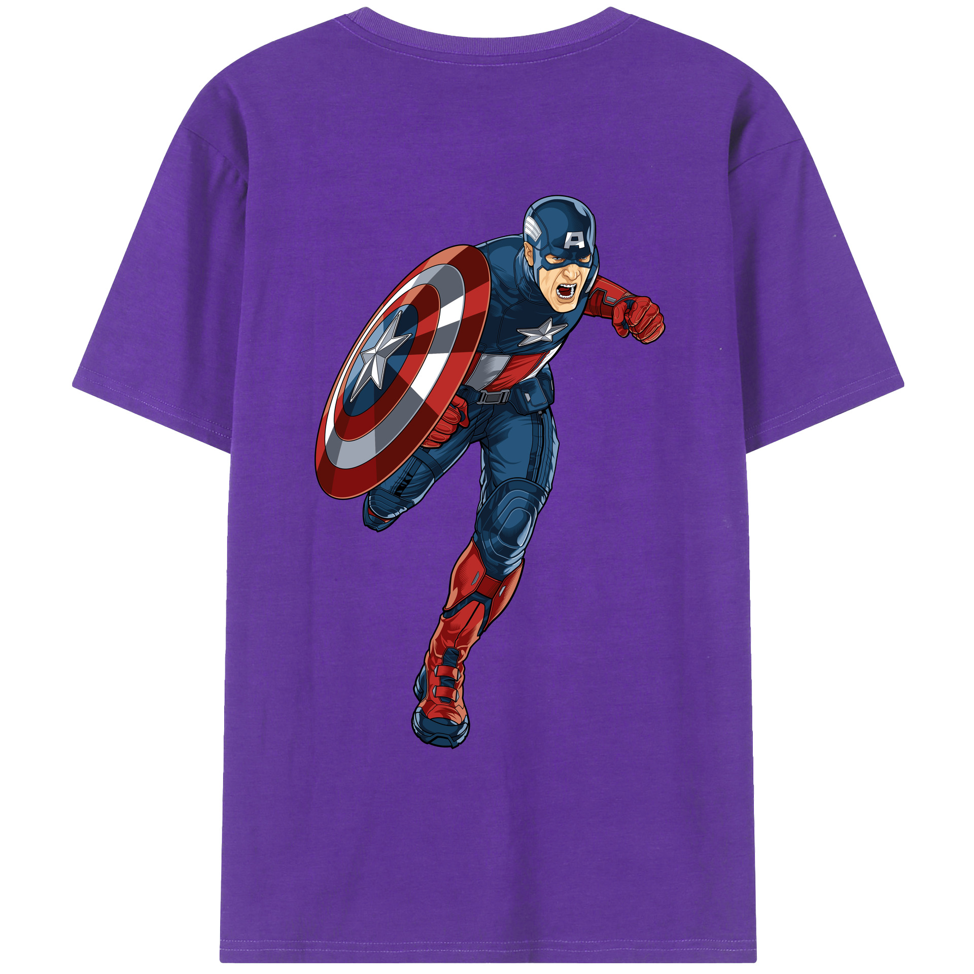 （画像用） アベンジャーズ The Avengers 綿100％ メンズ半袖Tシャツ（バックプリント） 通気性