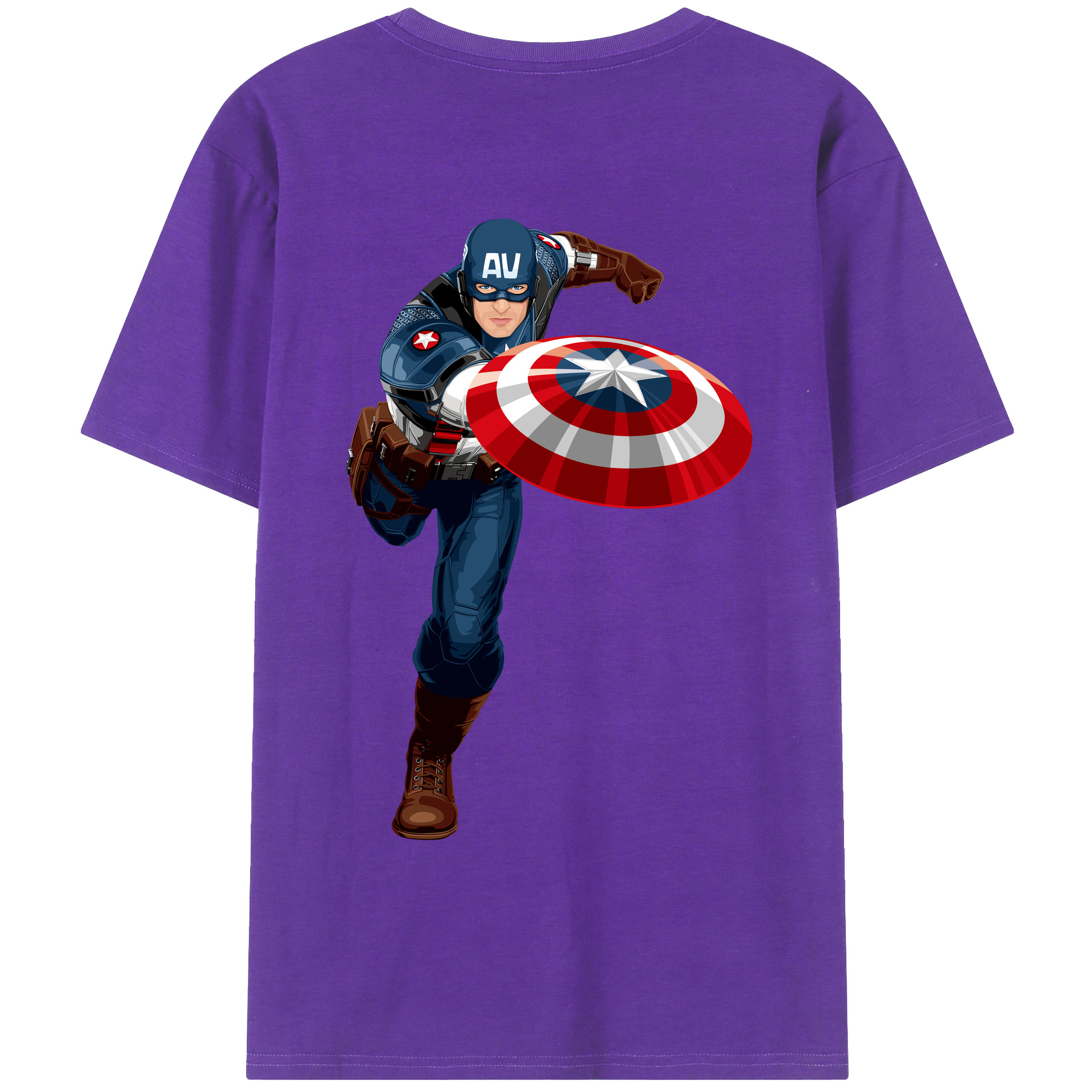 （画像用） アベンジャーズ The Avengers 綿100％ メンズ半袖Tシャツ（バックプリント） 通気性
